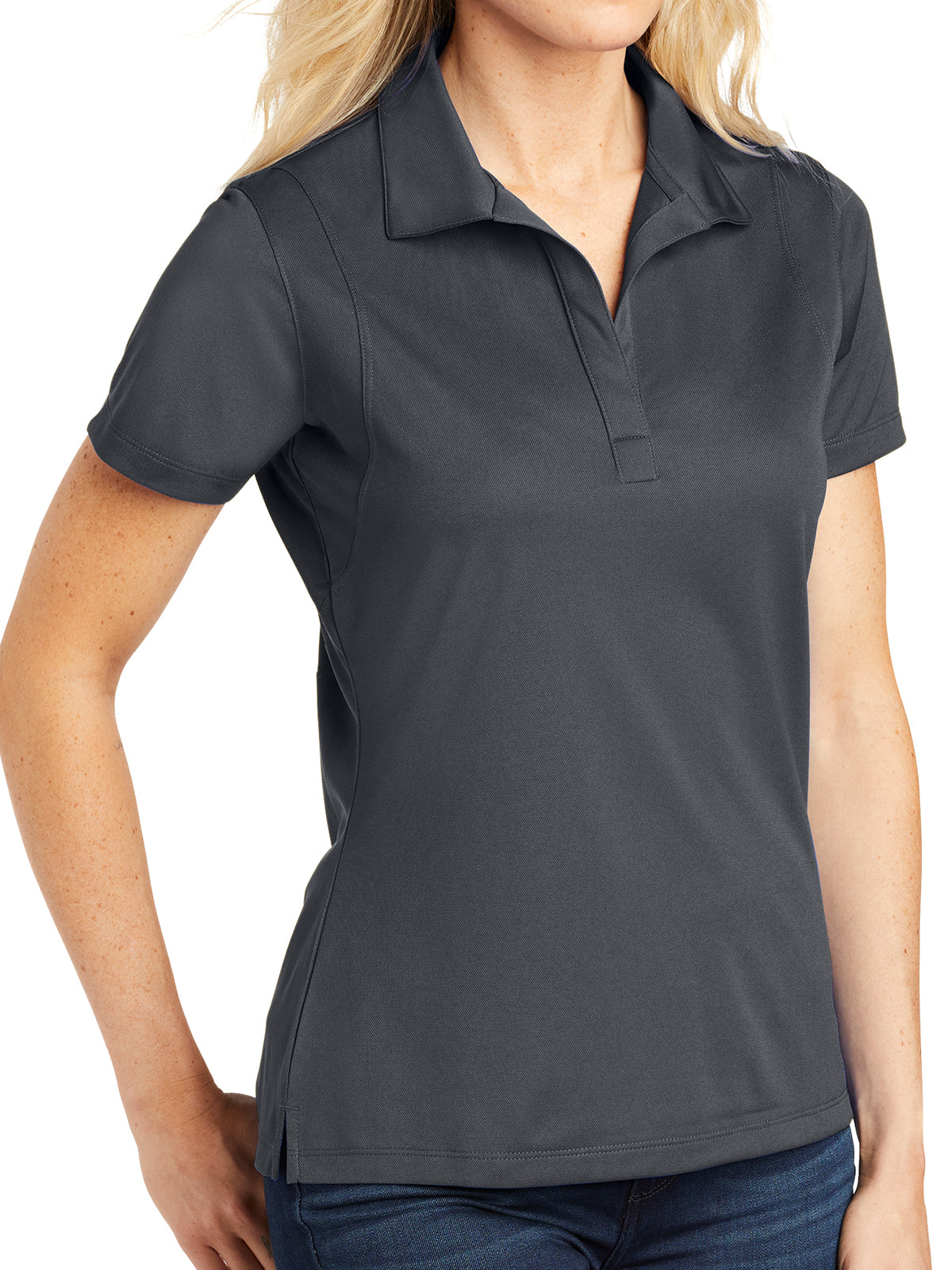 Women's Micropique Sport Polo - LST650 - Iron Grey