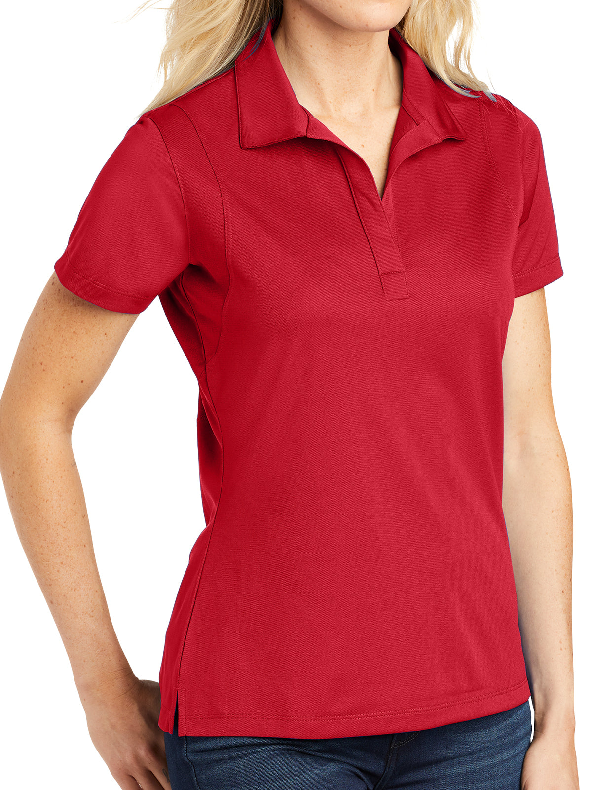 Women's Micropique Sport Polo - LST650 - True Red
