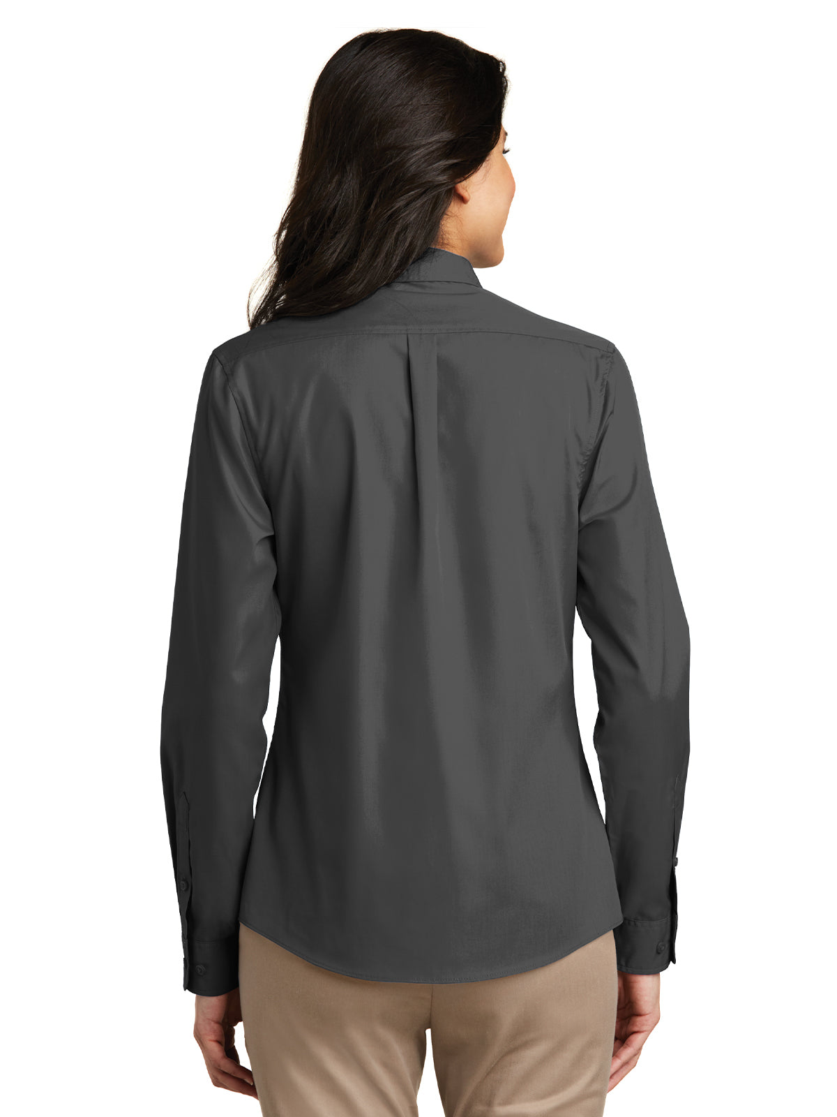 Women's Long Sleeve Poplin Shirt - LW100 - Graphite