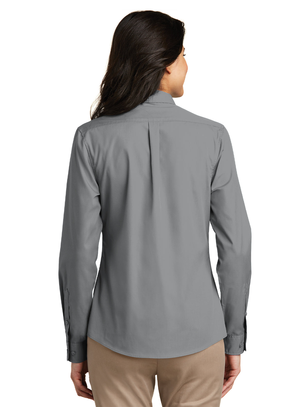 Women's Long Sleeve Poplin Shirt - LW100 - Gusty Grey
