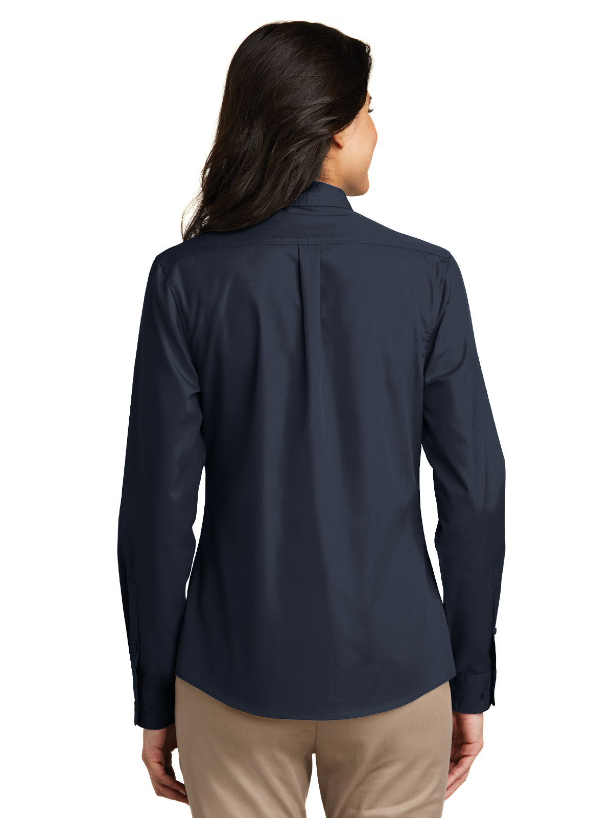 Women's Long Sleeve Poplin Shirt - LW100 - River Blue Navy