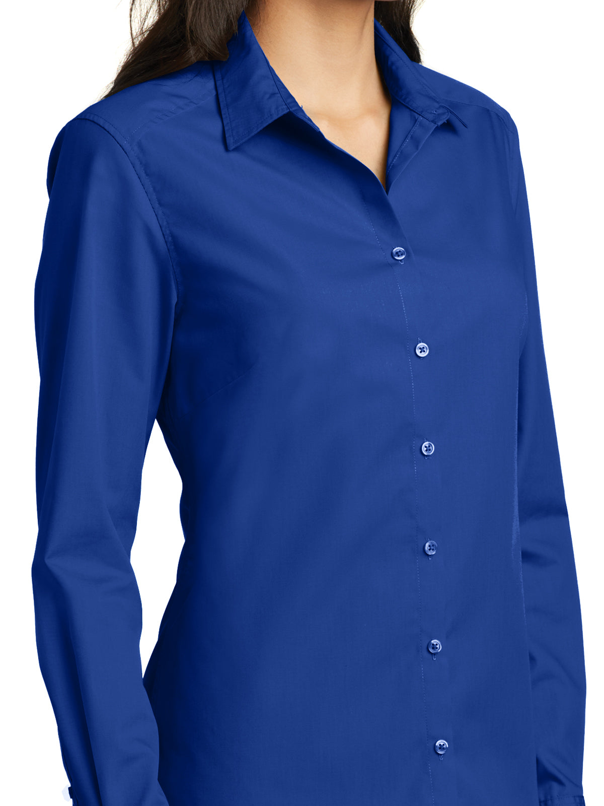 Women's Long Sleeve Poplin Shirt - LW100 - True Royal