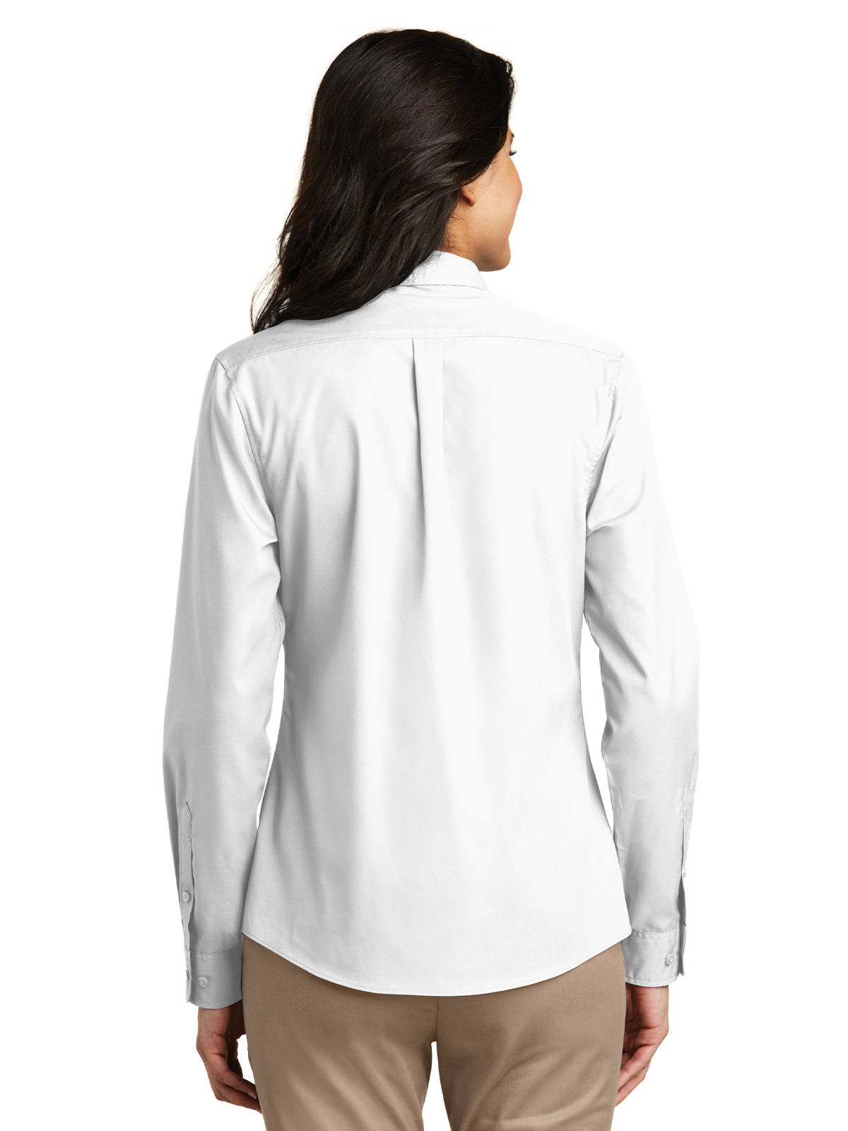 Women's Long Sleeve Poplin Shirt - LW100 - White
