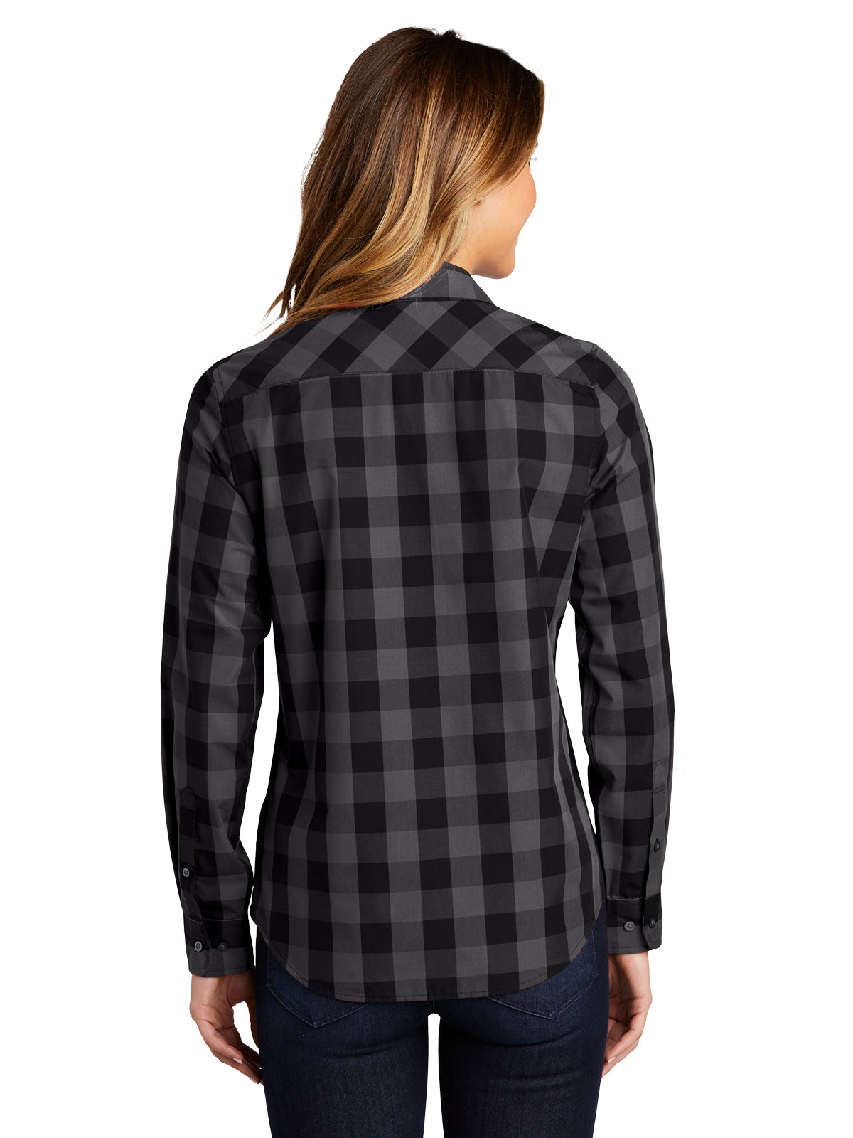 Women's Plaid Shirt - LW670 - Black