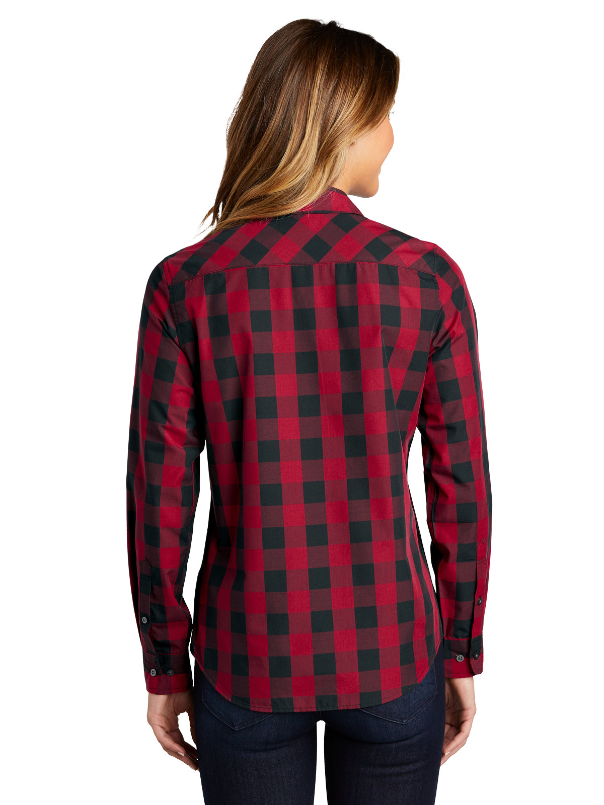Women's Plaid Shirt - LW670 - Rich Red