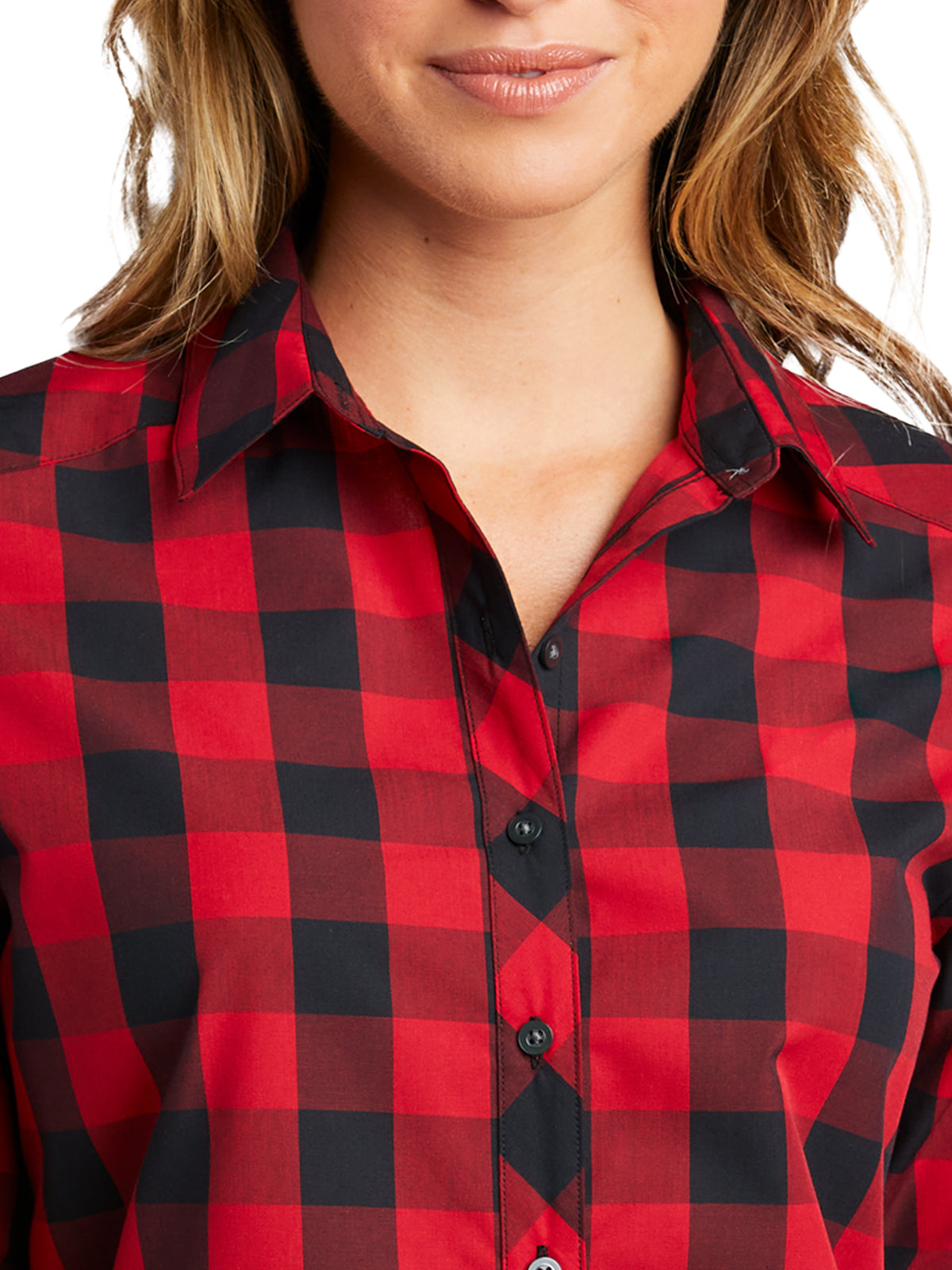 Women's Plaid Shirt - LW670 - Rich Red