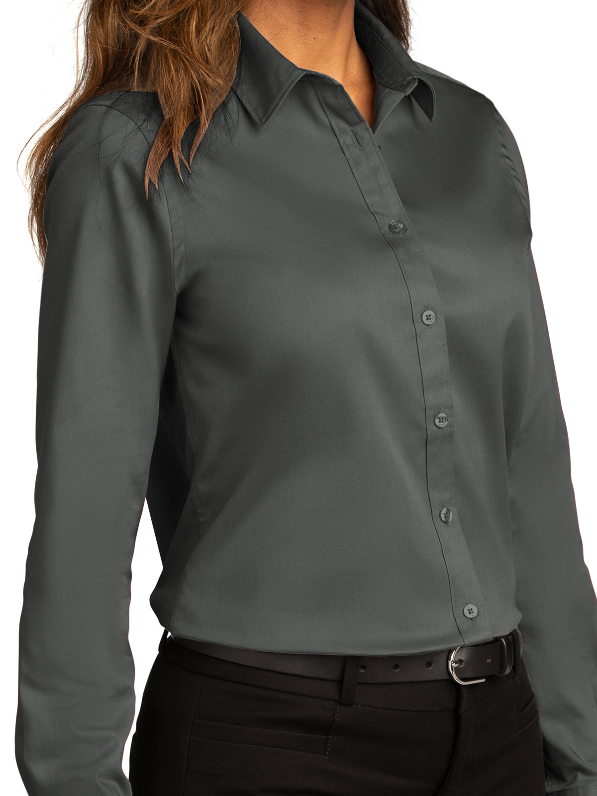 Women's Long Sleeve Shirt - LW808 - Storm Grey