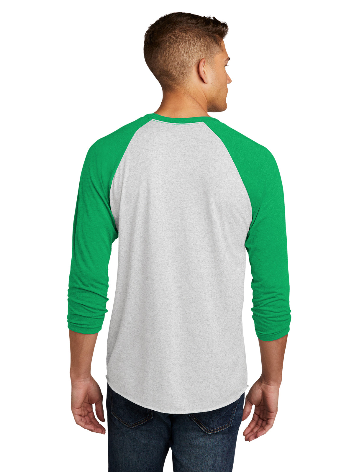 Unisex 3/4 Sleeve Raglan Tee - NL6051 - Envy/Heather White