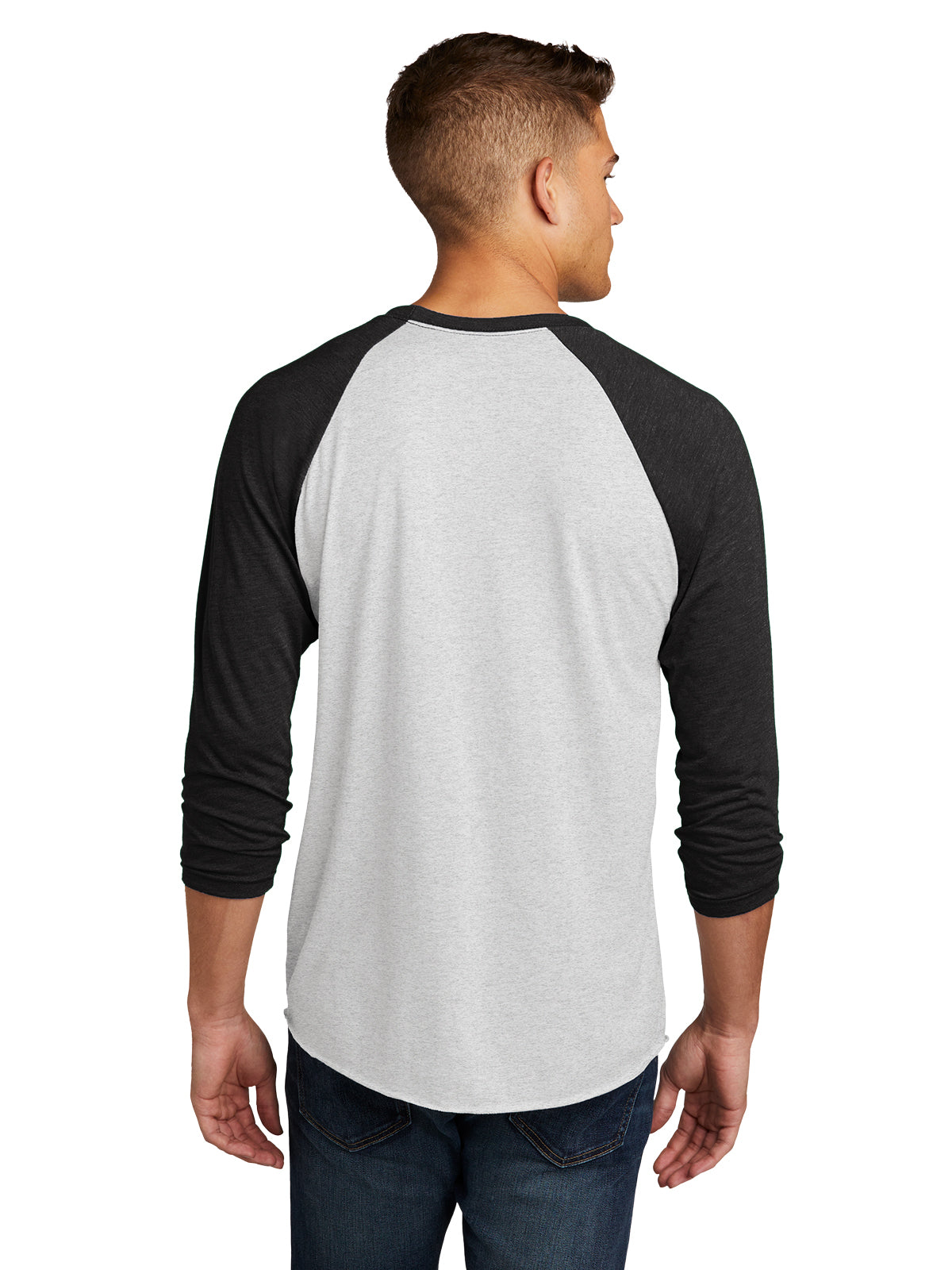 Unisex 3/4 Sleeve Raglan Tee - NL6051 - Vintage Black/Heather White
