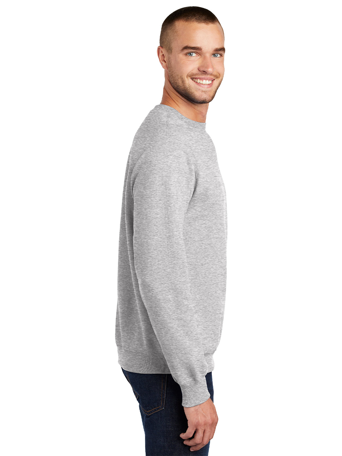 Men's Essential Fleece Crewneck Sweatshirt - PC90 - Ash