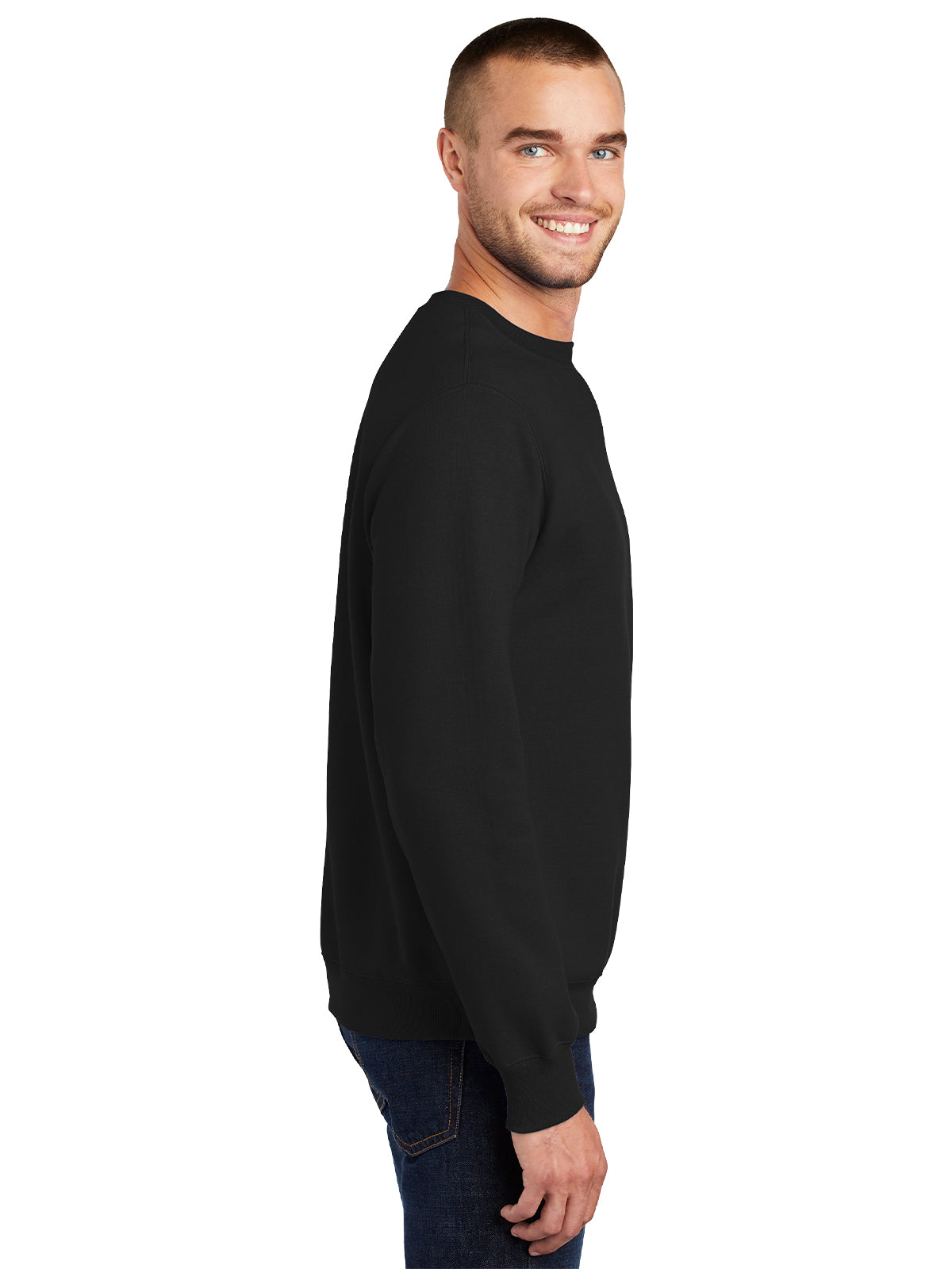 Men's Essential Fleece Crewneck Sweatshirt - PC90 - Jet Black