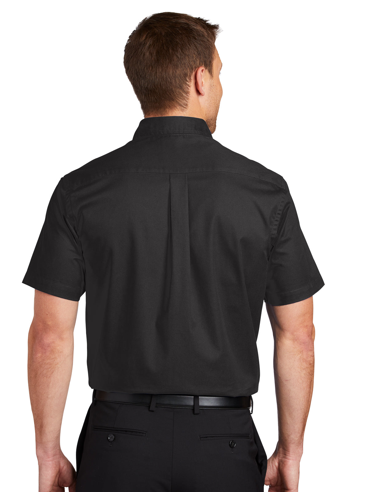 Men's Short Sleeve Easy Case Shirt - S508 - Black/Light Stone
