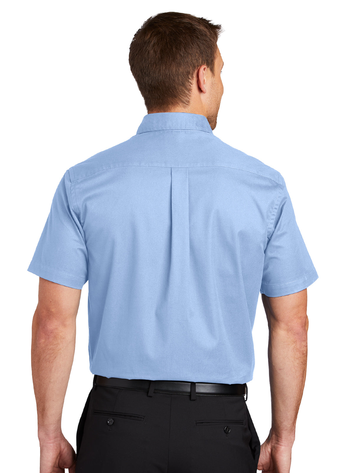 Men's Short Sleeve Easy Case Shirt - S508 - Light Blue/Light Stone