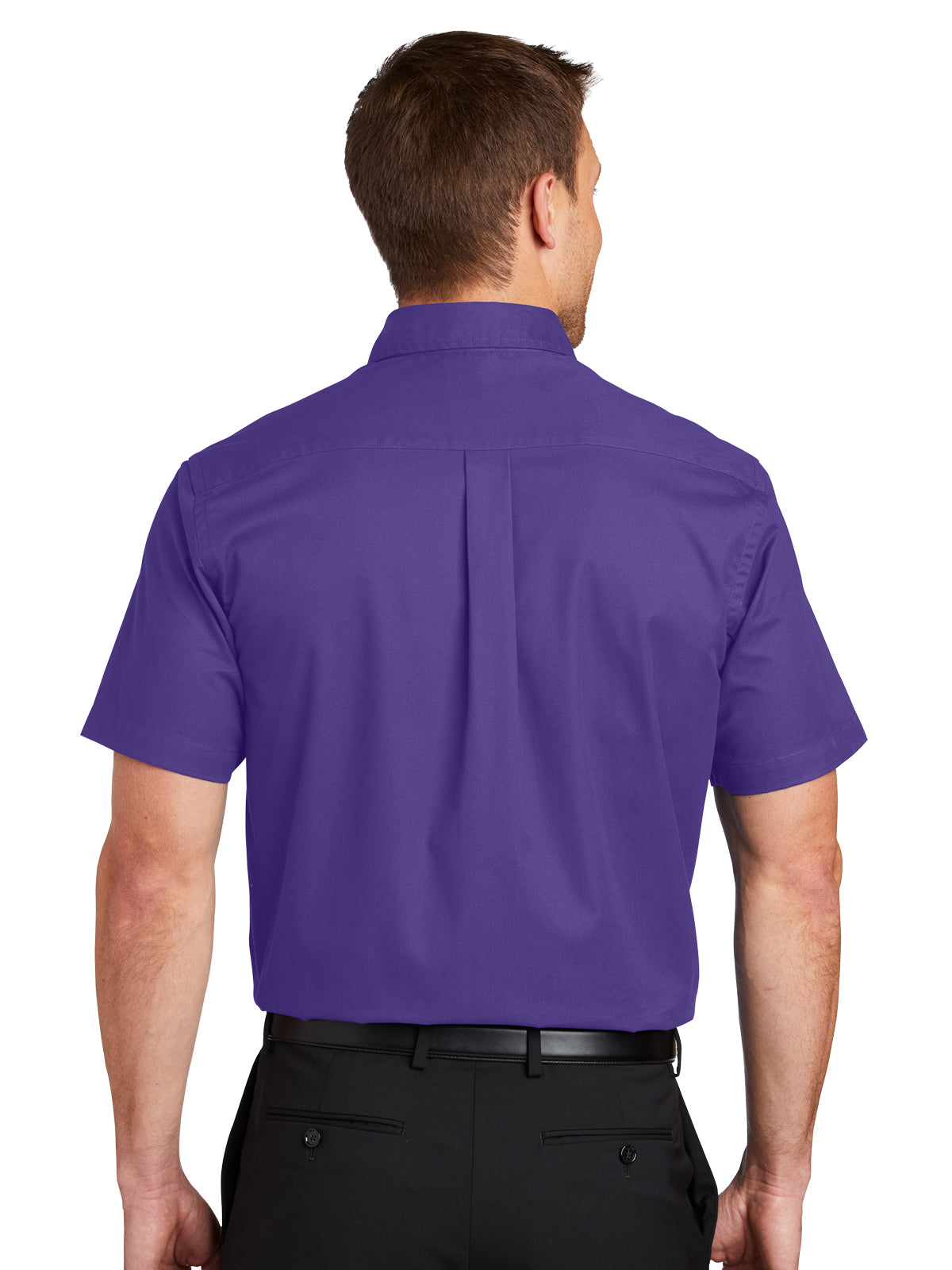 Men's Short Sleeve Easy Case Shirt - S508 - Purple/Light Stone