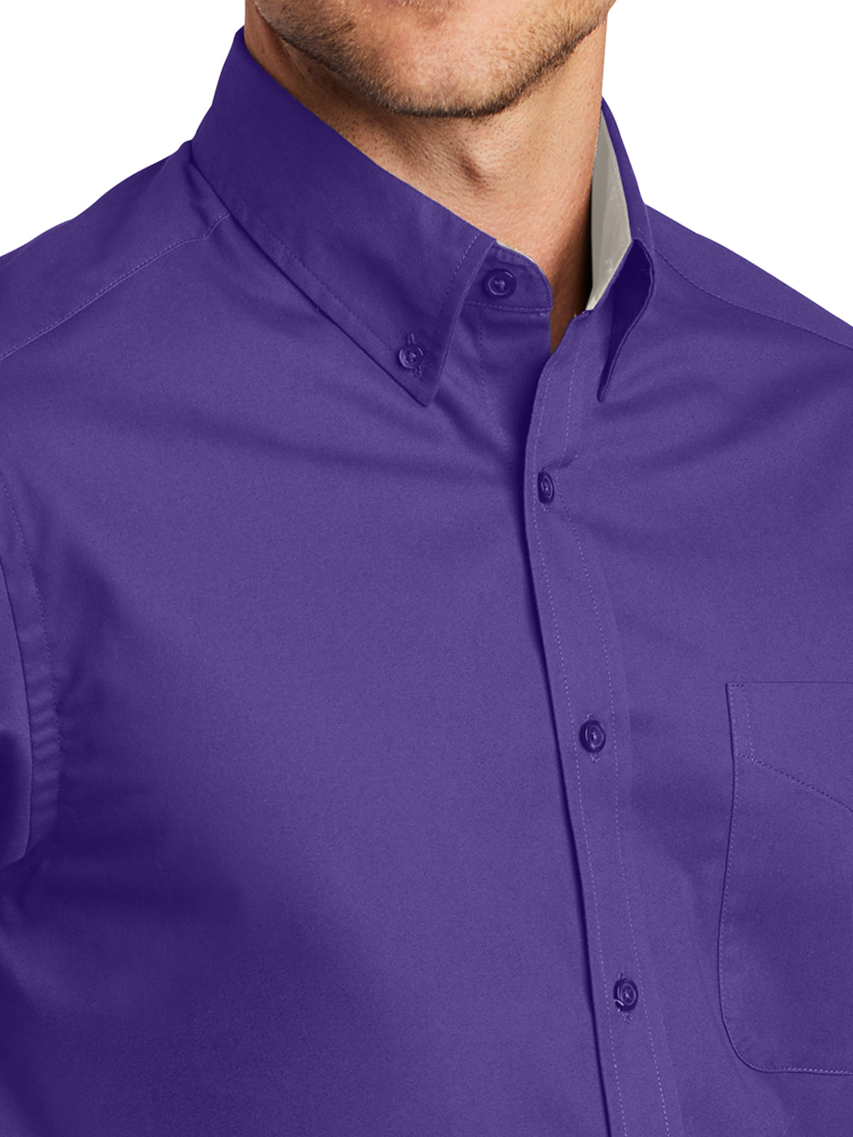 Men's Short Sleeve Easy Case Shirt - S508 - Purple/Light Stone