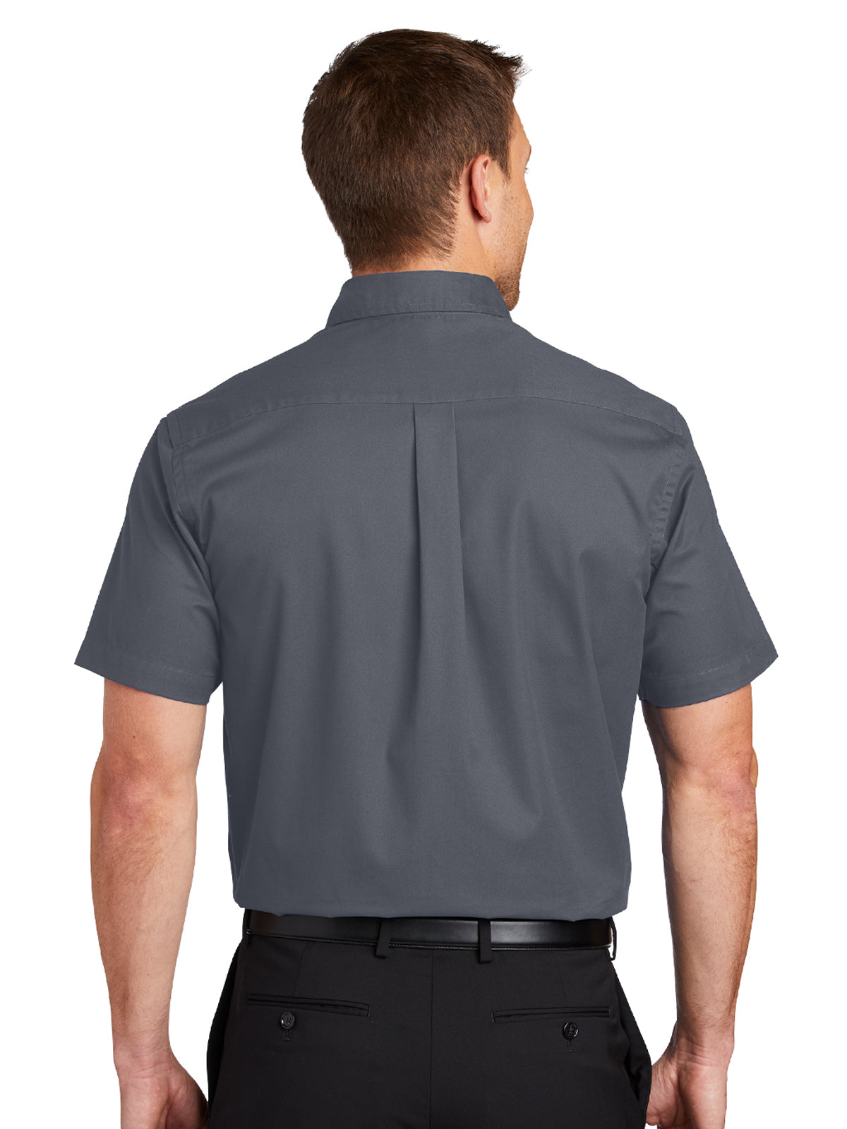 Men's Short Sleeve Easy Case Shirt - S508 - Steel Grey/Light Stone