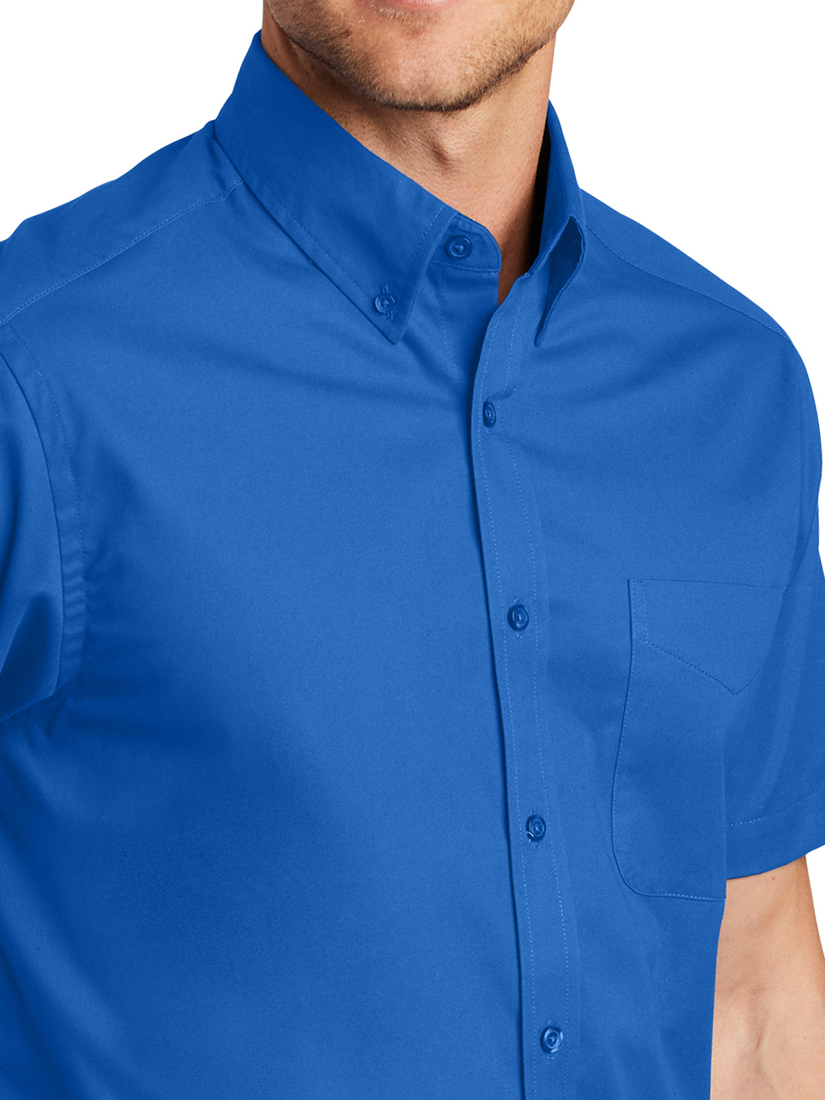 Men's Short Sleeve Easy Case Shirt - S508 - Strong Blue