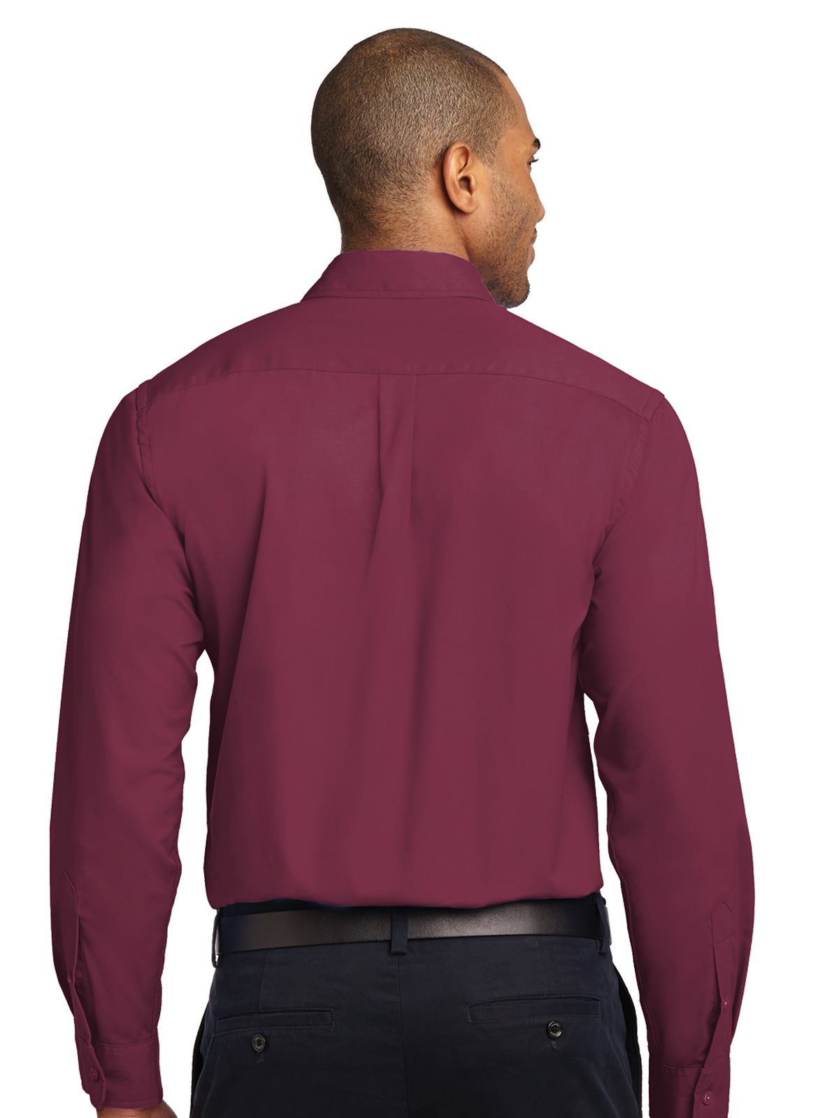 Men's Easy Care Shirt - S608 - Burgundy/Light Stone