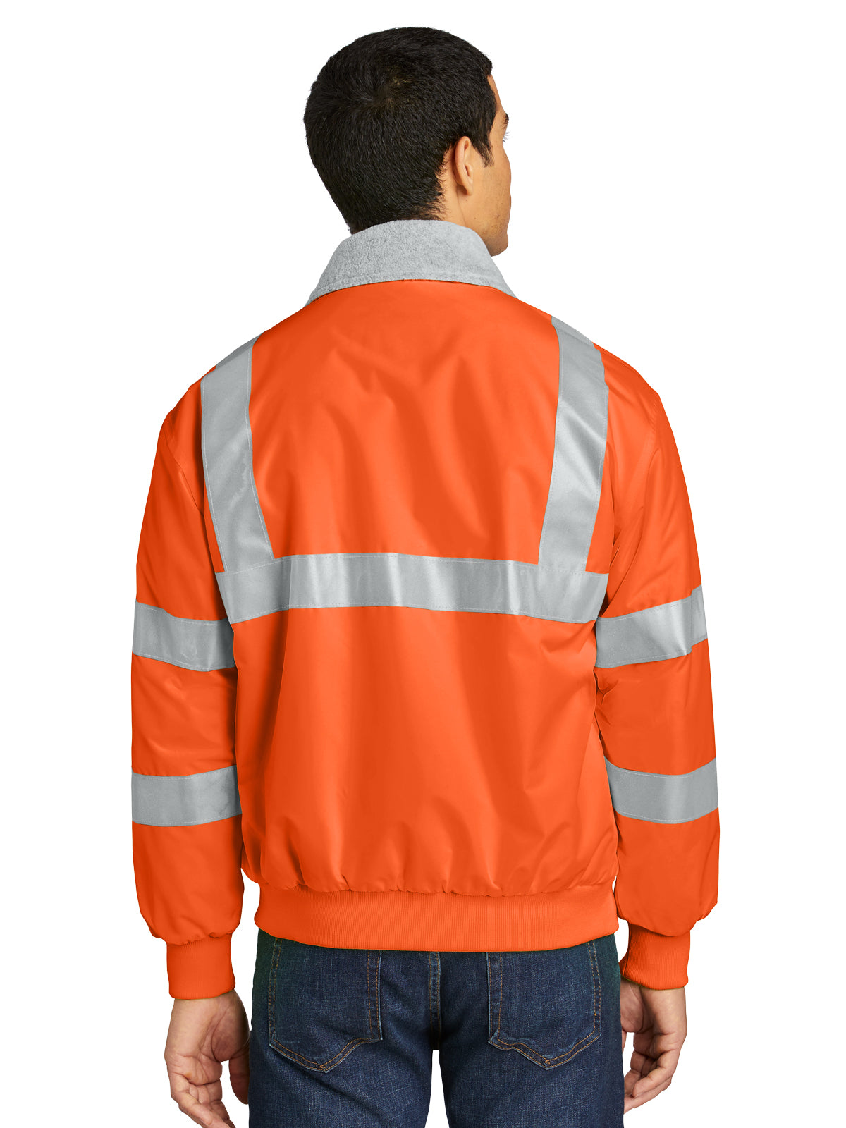 Men's Enhanced Visibility Jacket - SRJ754 - Safety Orange/Reflective
