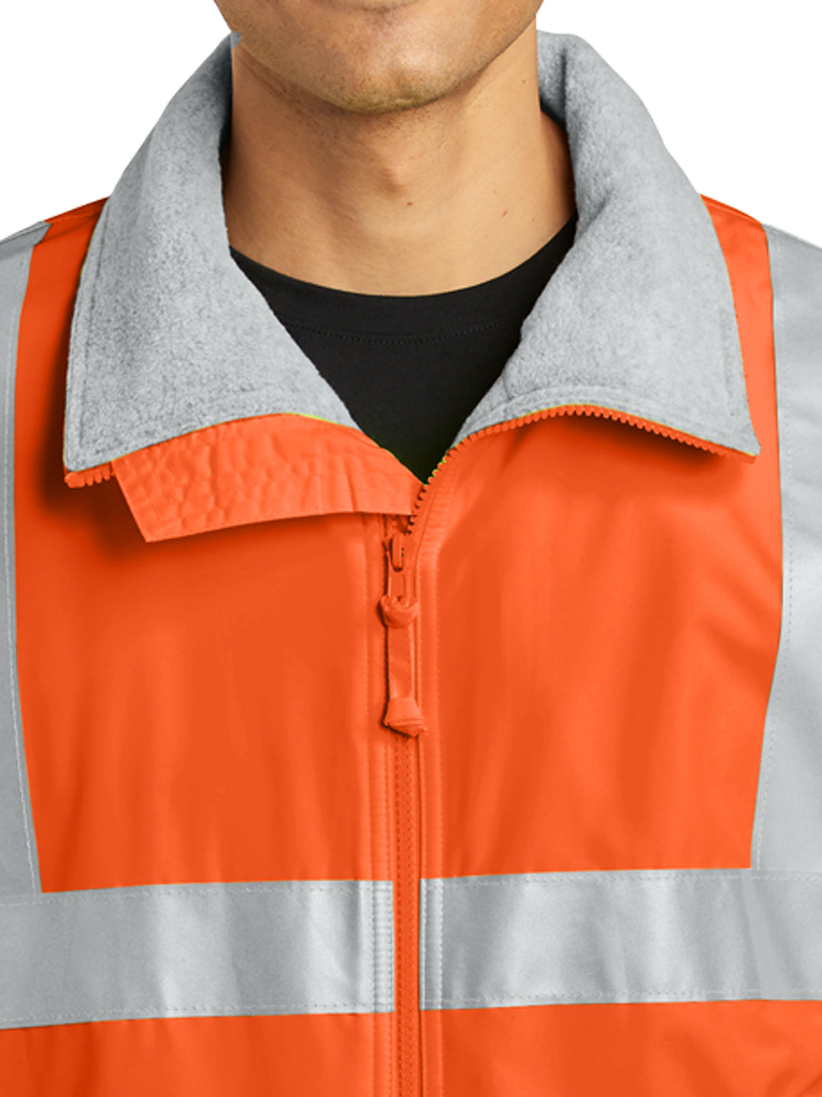 Men's Enhanced Visibility Jacket - SRJ754 - Safety Orange/Reflective