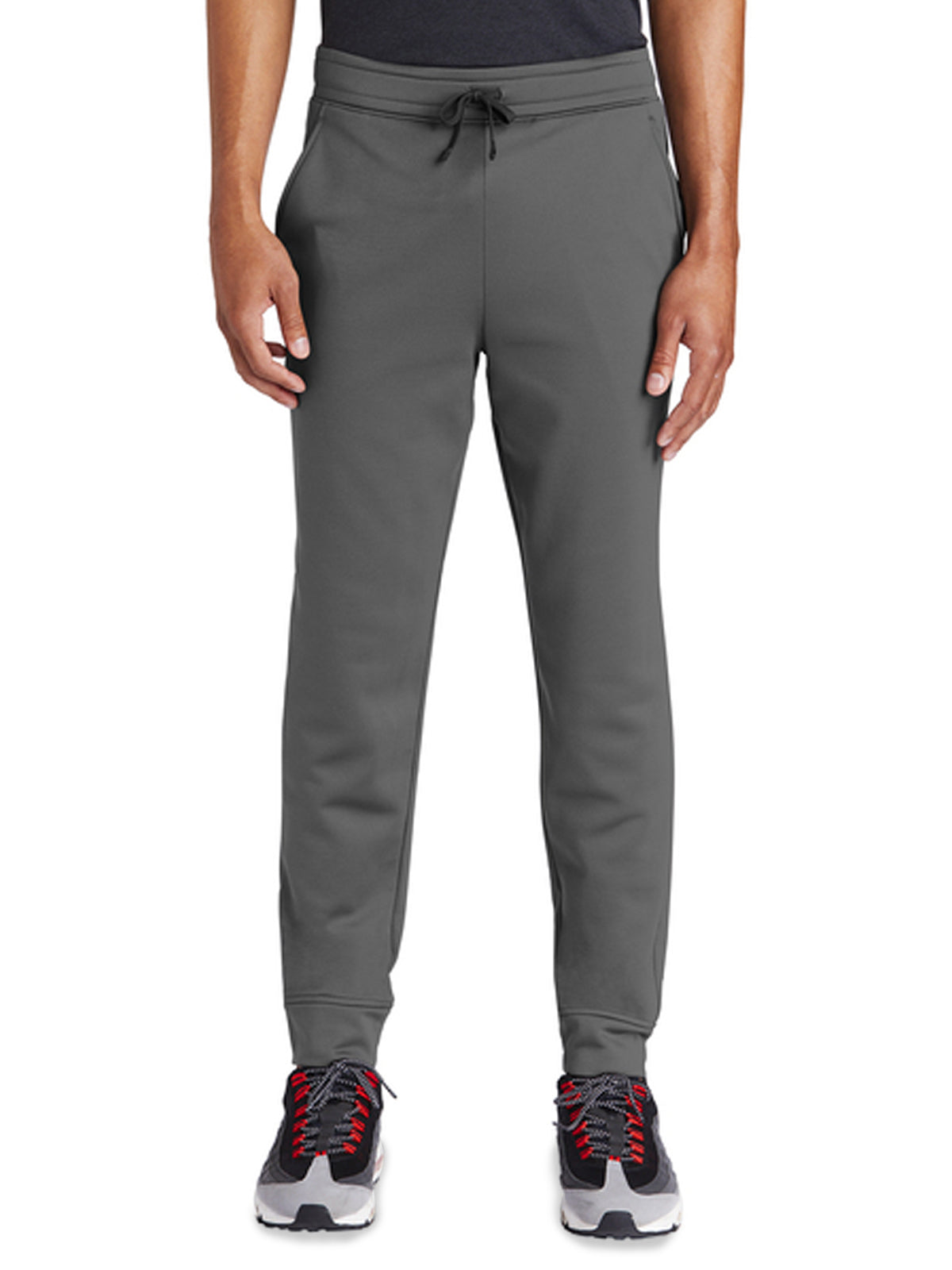 Men's Two-Pocket Sport-Wick Fleece Jogger - ST233 - Dark Smoke Grey