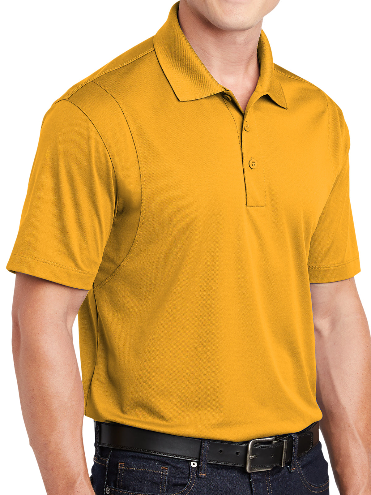 Men's Three-Button Micropique Polo - ST650 - Gold