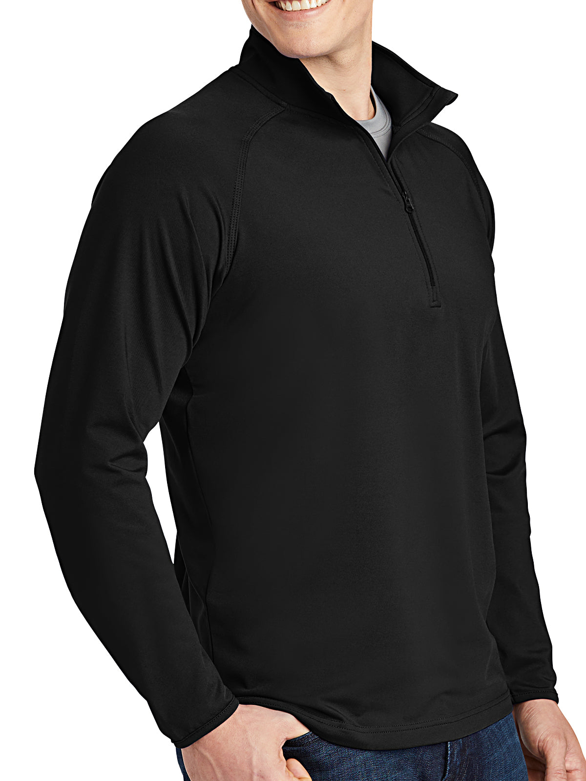 Men's Stretch 1/4-Zip Pullover - ST850 - Black