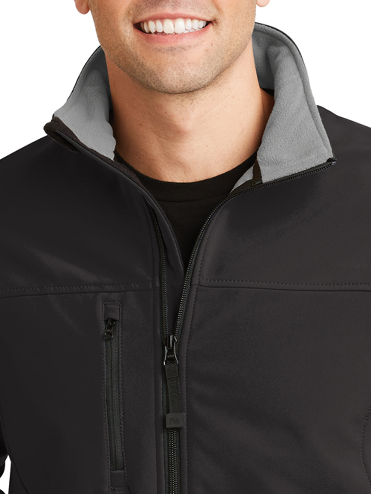 Men's Tall Glacier® Soft Shell Jacket - TLJ790 - Black/Chrome