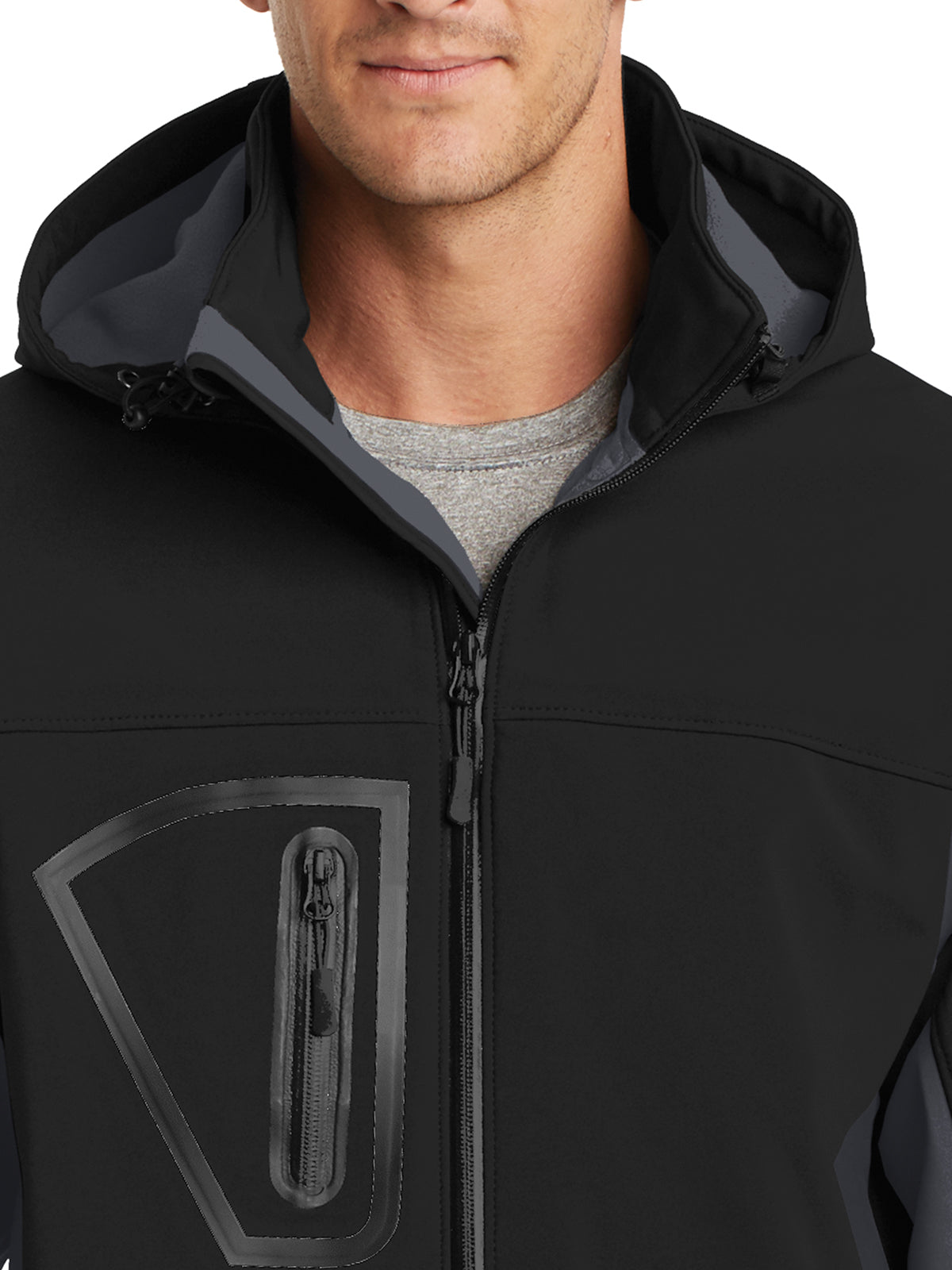 Men's Tall Waterproof Soft Shell Jacket - TLJ798 - Black/Graphite