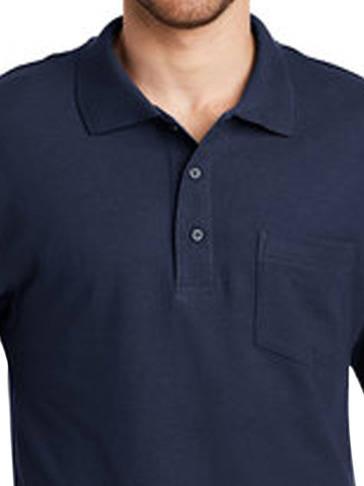 Men's Tall Silk Touch™ Polo with Pocket - TLK500P - Navy