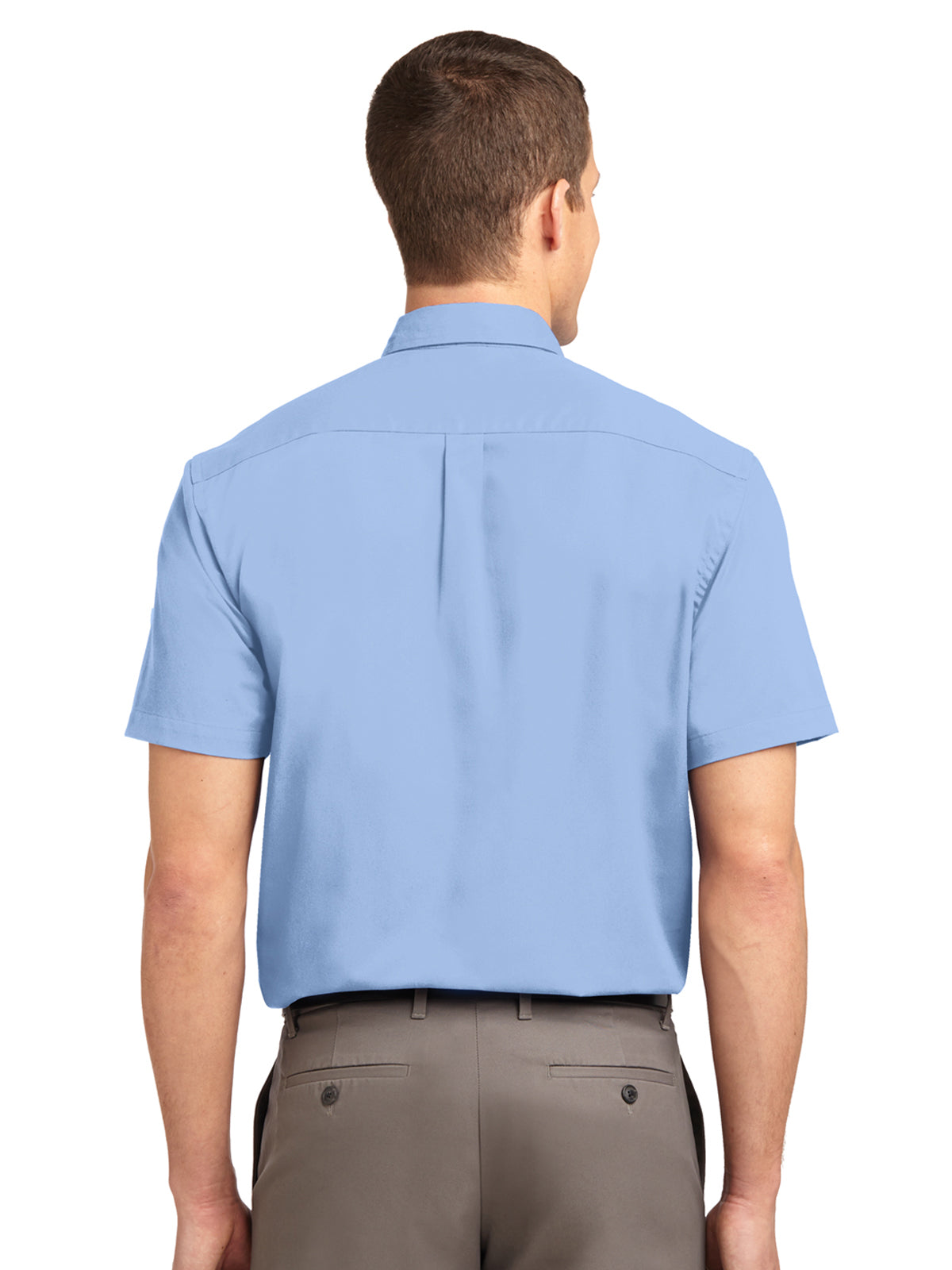 Men's Tall Short Sleeve Easy Care Shirt - TLS508 - Light Blue/Light Stone
