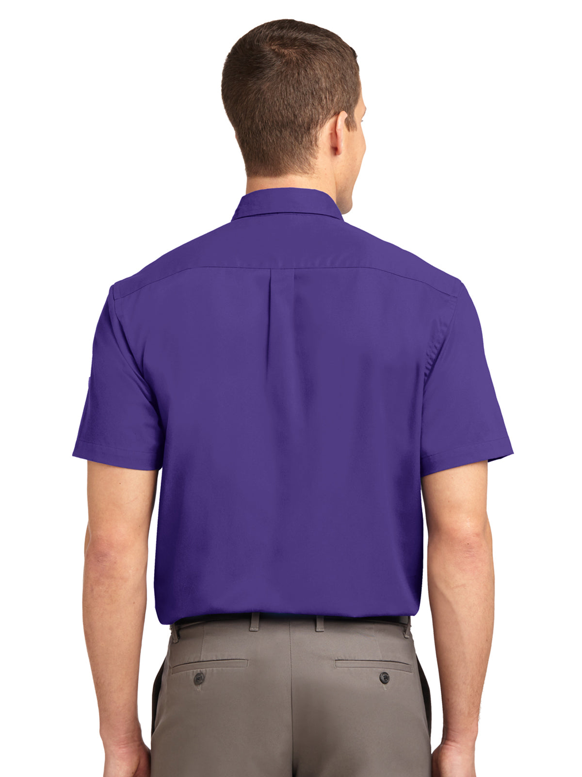 Men's Tall Short Sleeve Easy Care Shirt - TLS508 - Purple/Light Stone