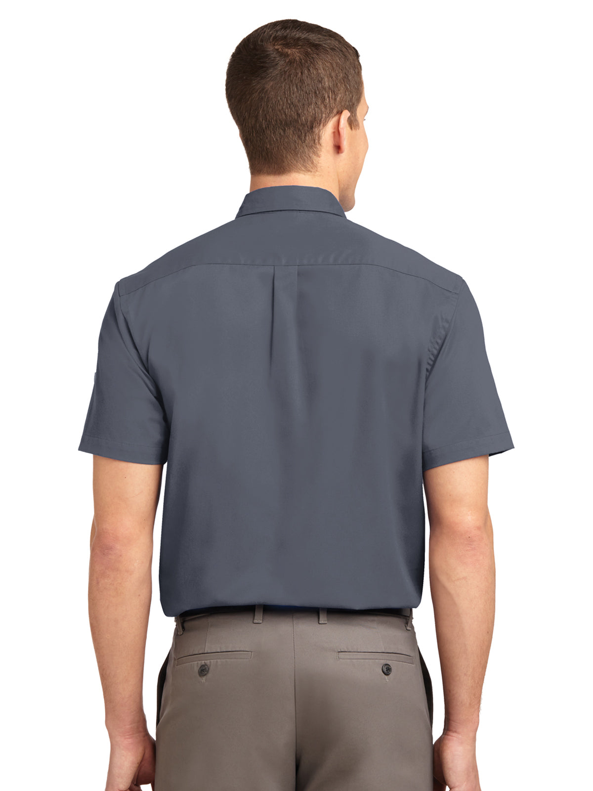 Men's Tall Short Sleeve Easy Care Shirt - TLS508 - Steel Grey/Light Stone