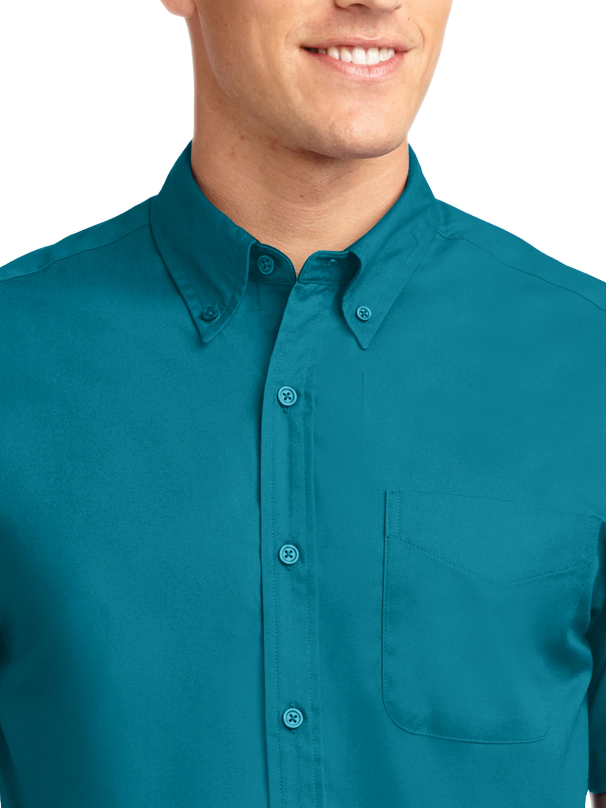 Men's Tall Short Sleeve Easy Care Shirt - TLS508 - Teal Green