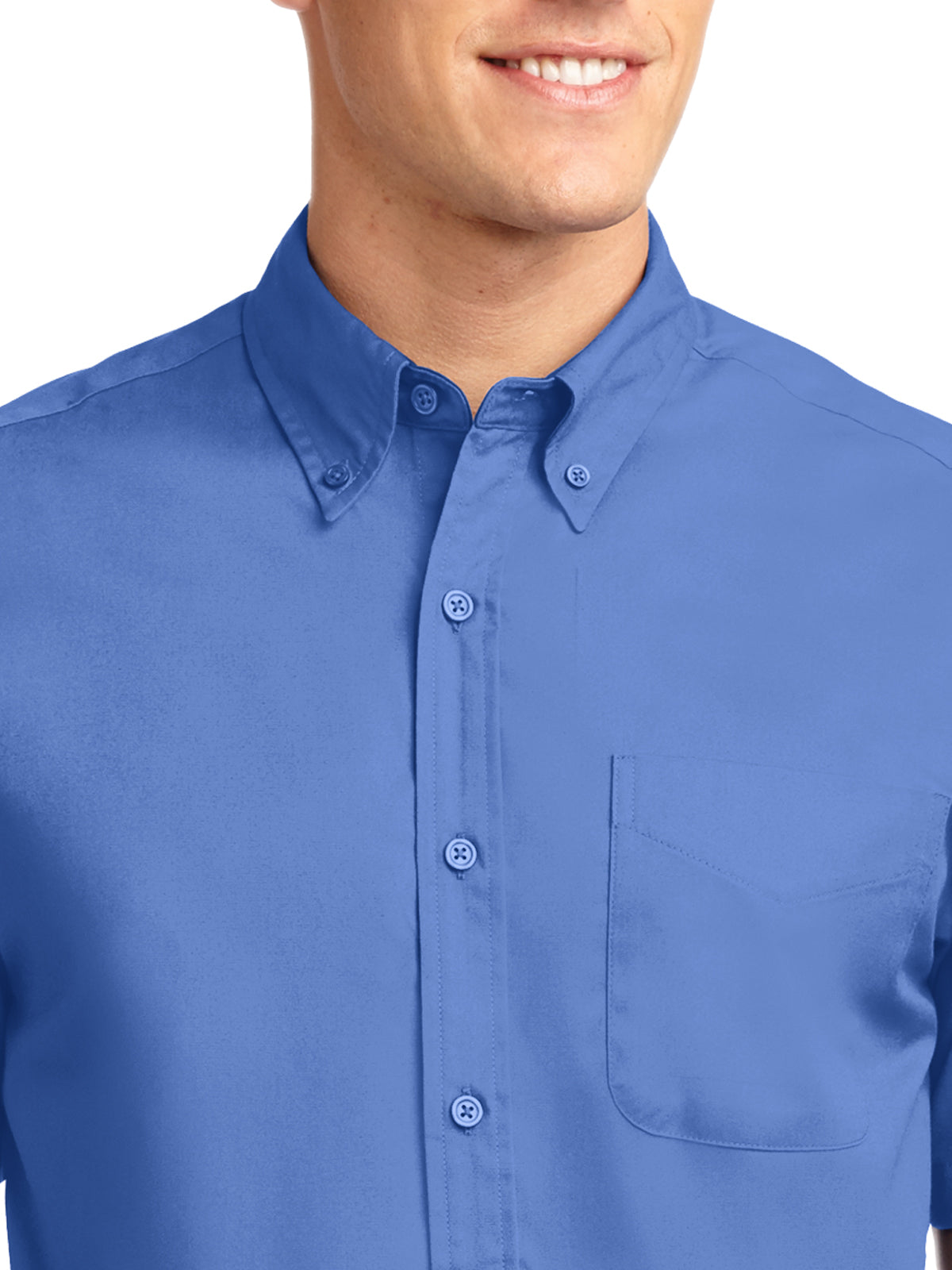 Men's Tall Short Sleeve Easy Care Shirt - TLS508 - Ultramarine Blue