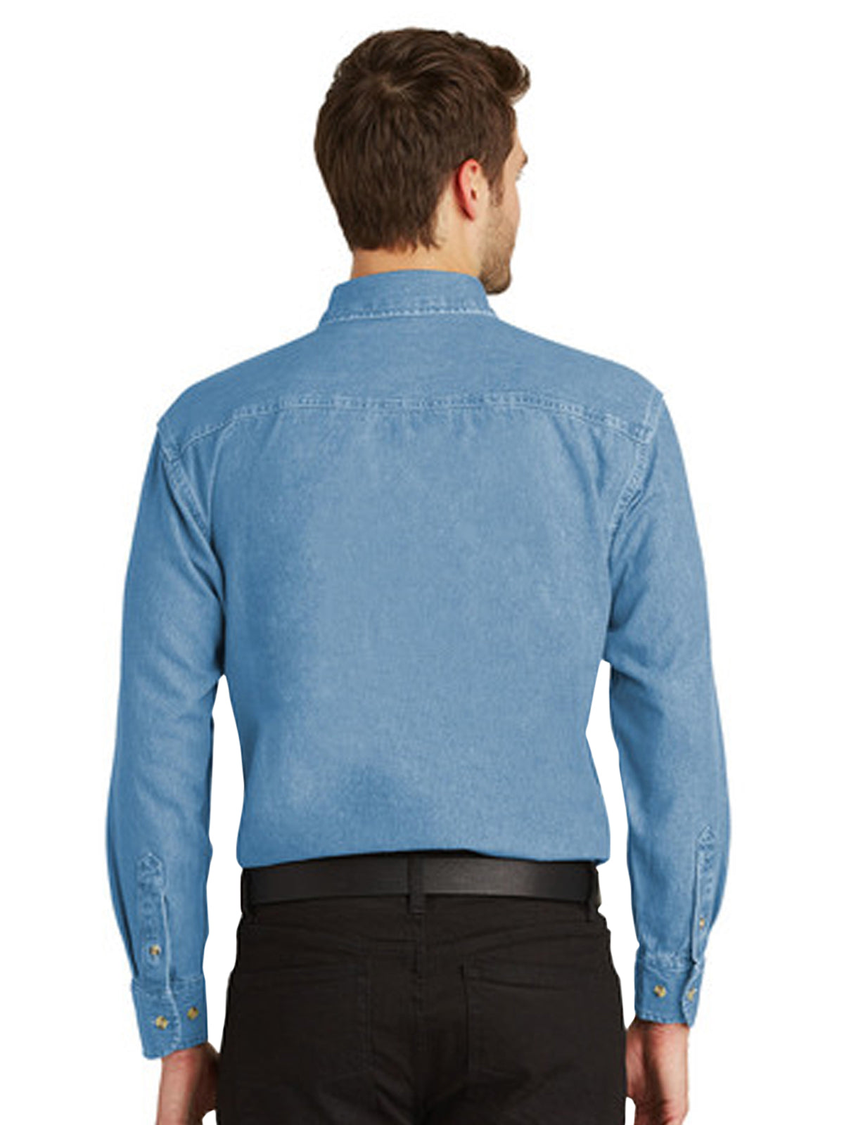 Men's Tall Long Sleeve Denim Shirt - TLS600 - Faded Blue