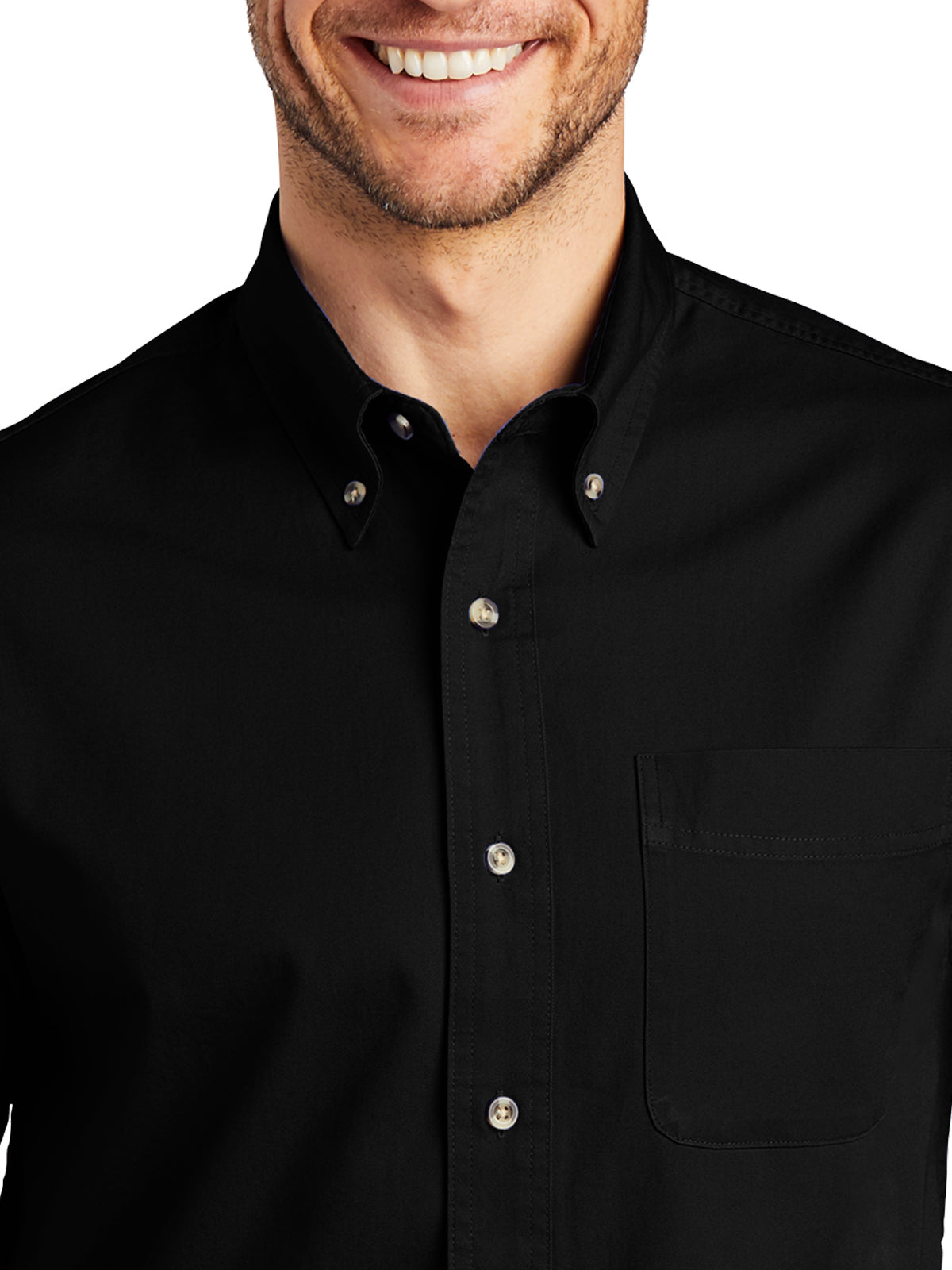 Men's Tall Long Sleeve Twill Shirt - TLS600T - Black