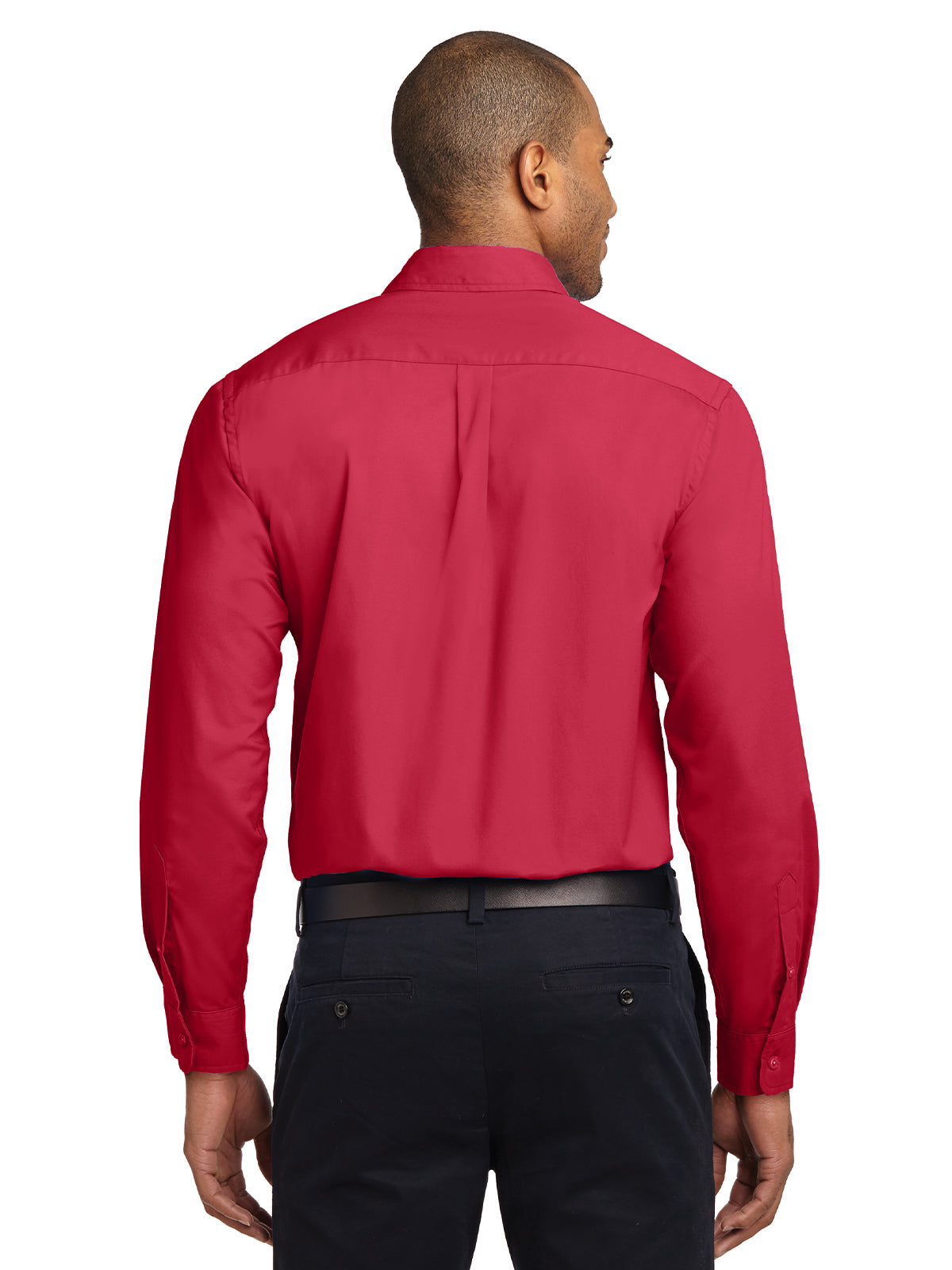Unisex Tall Long Sleeve Easy Care Shirt - TLS608 - Red/Light Stone