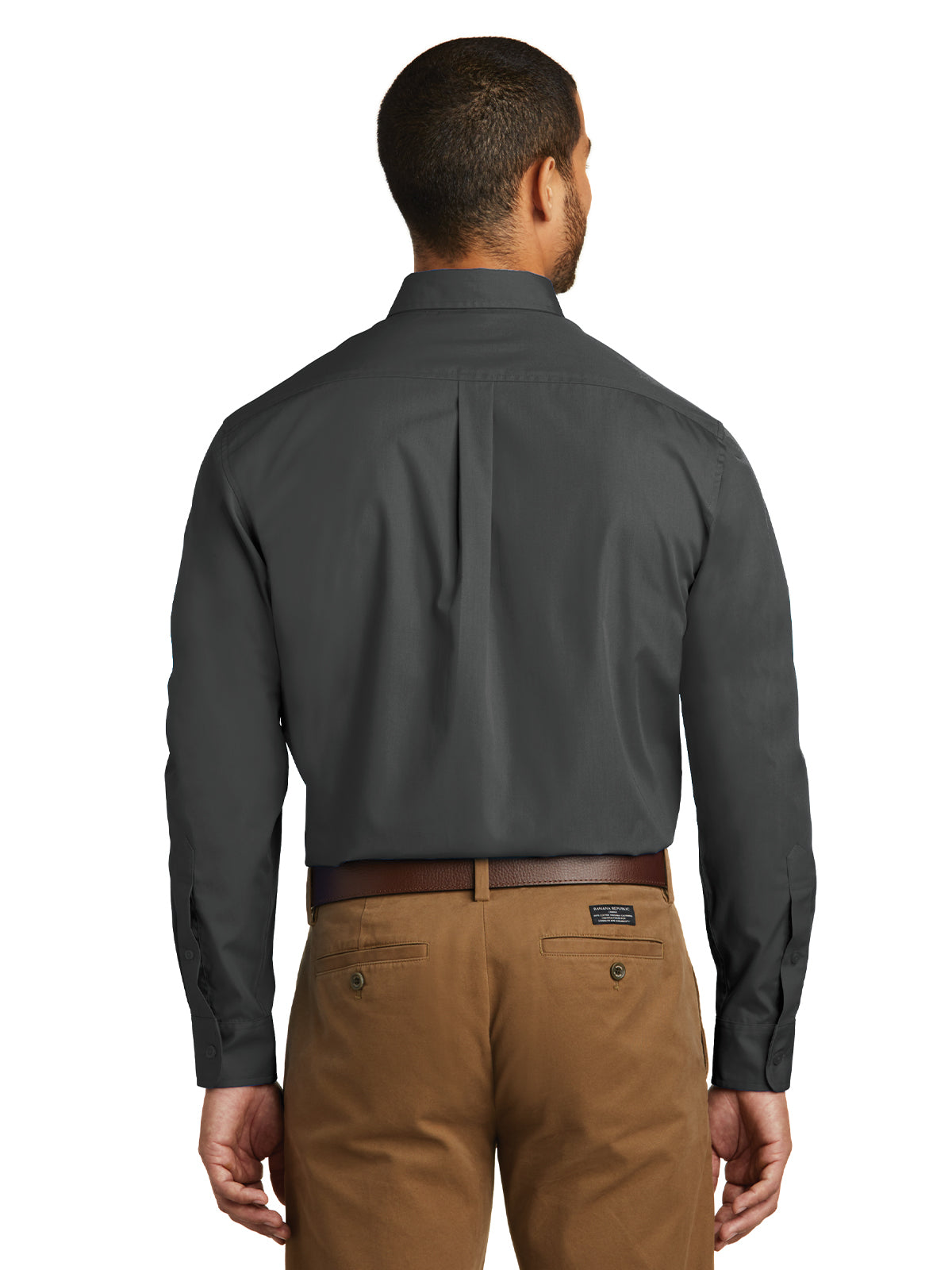 Men's Long Sleeve Poplin Tee - W100 - Graphite