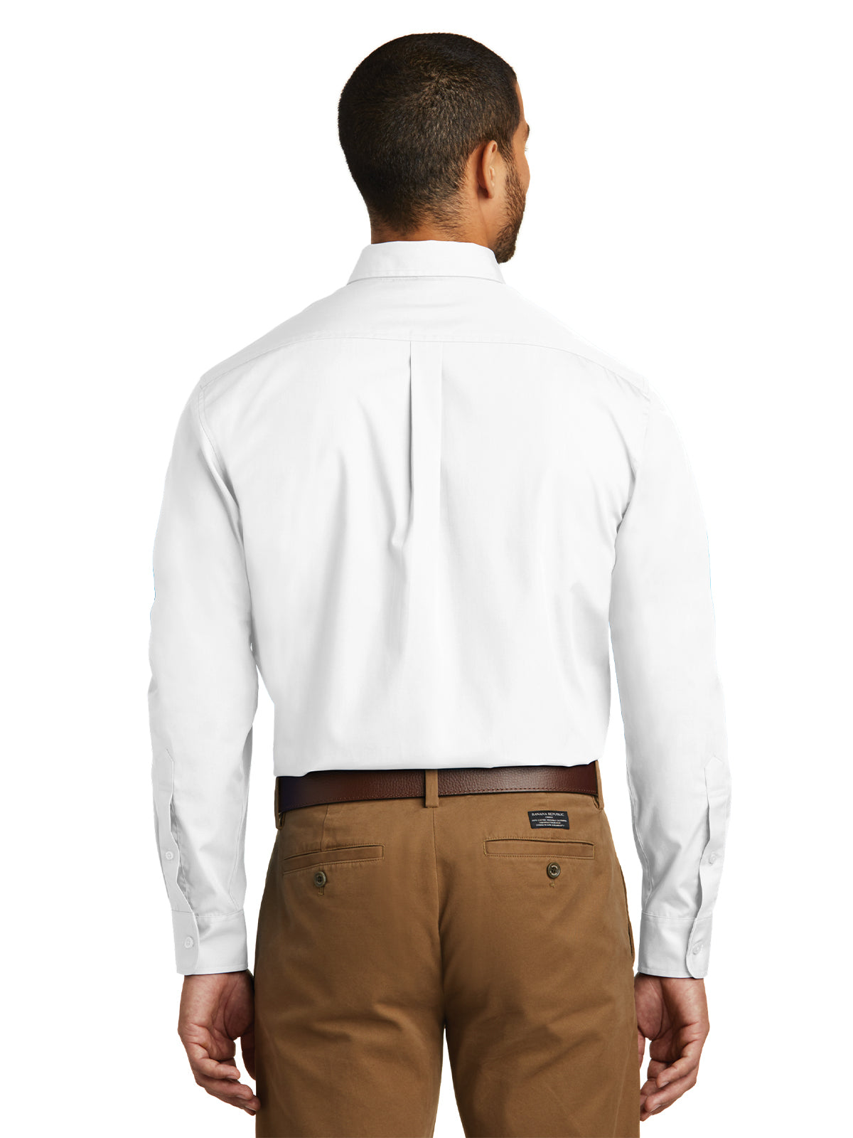 Men's Long Sleeve Poplin Tee - W100 - White