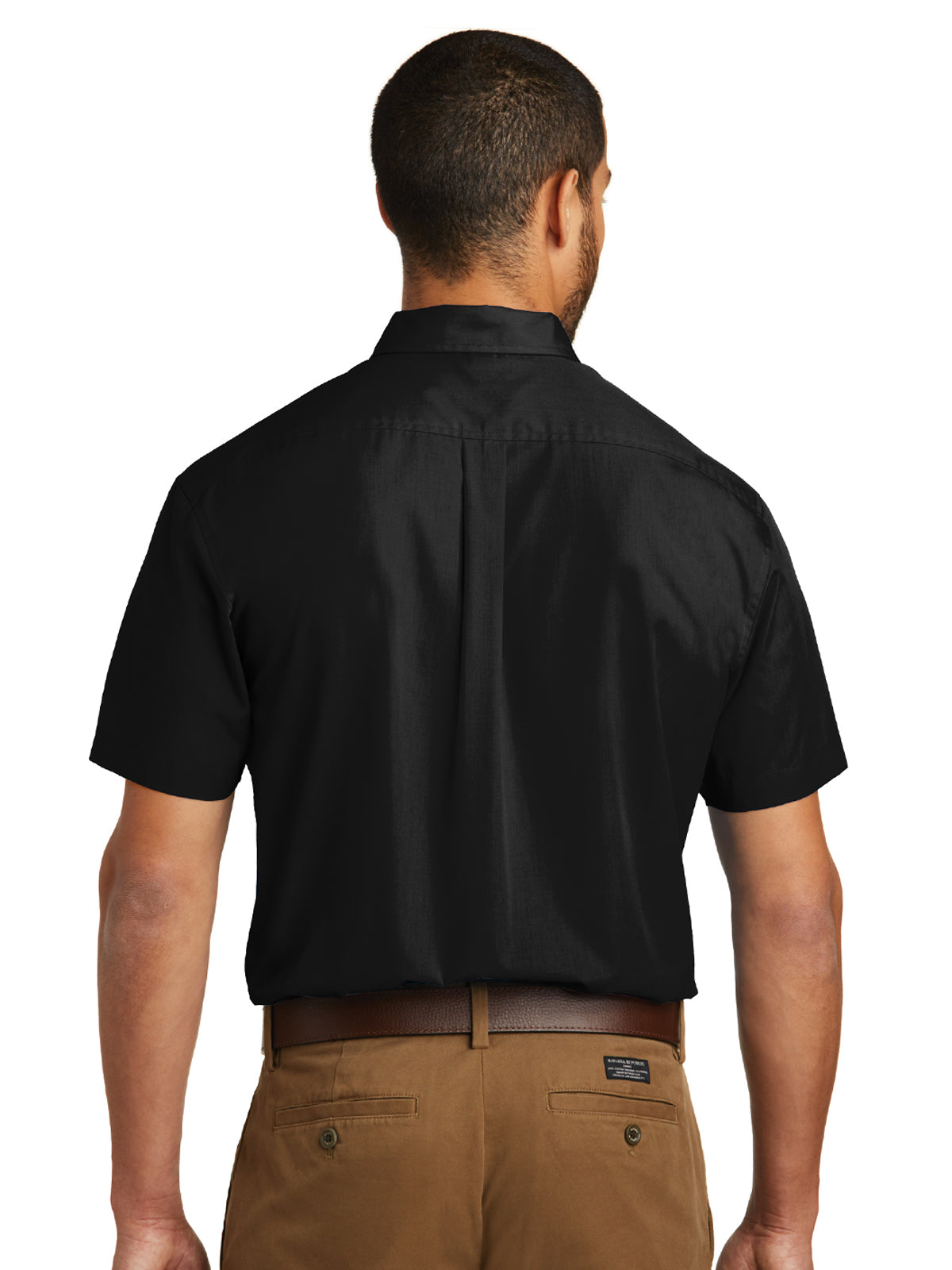Men's Short Sleeve Poplin Shirt - W101 - Deep Black