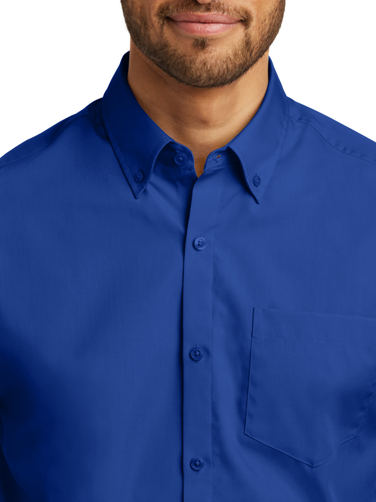Men's Short Sleeve Poplin Shirt - W101 - True Royal