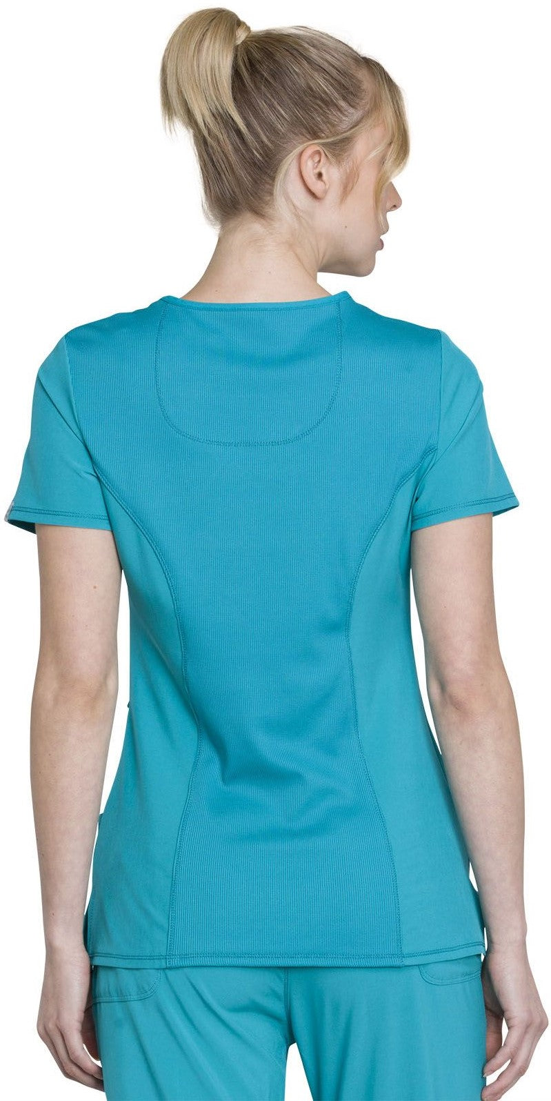Women's 4-Pocket Mock Wrap Top - 2625A - Teal Blue
