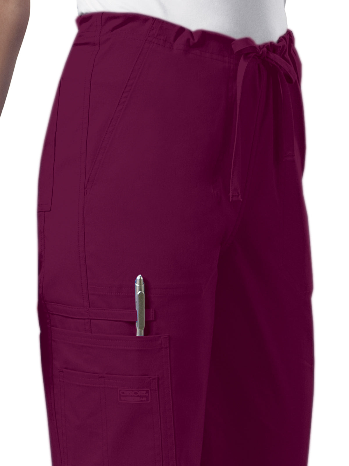 Unisex 5-Pocket Drawstring Cargo Pant - 4043 - Wine