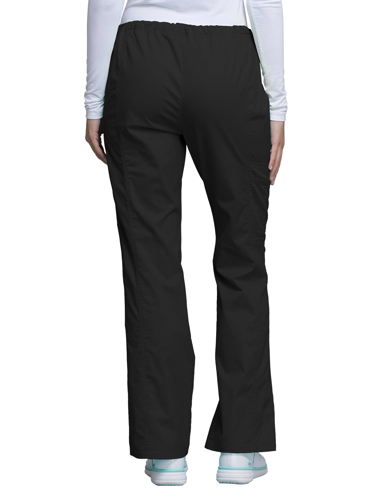 Women's Mid Rise Drawstring Cargo Pant - 4044 - Black