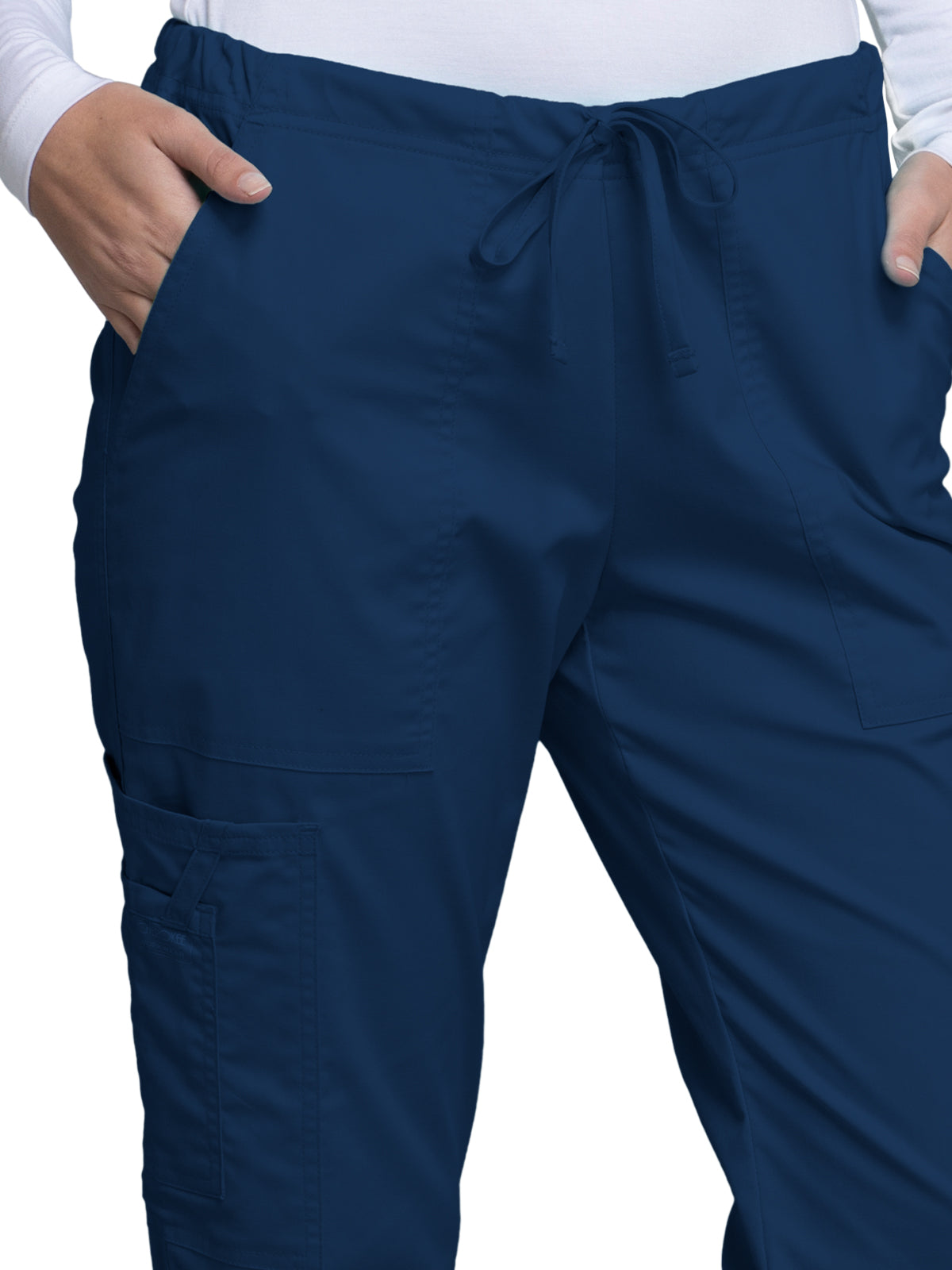 Women's Mid Rise Drawstring Cargo Pant - 4044 - Navy