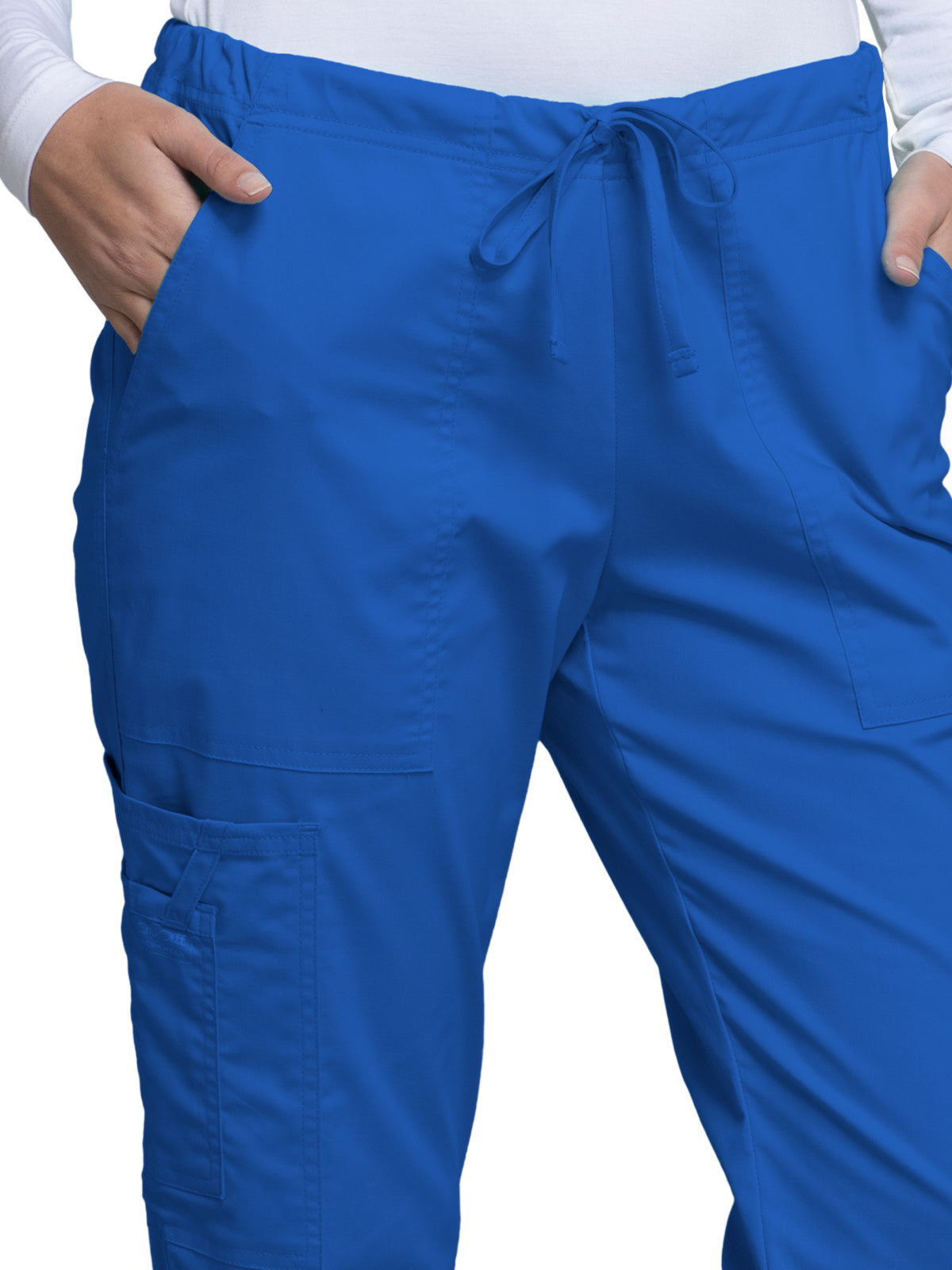 Women's Mid Rise Drawstring Cargo Pant - 4044 - Royal