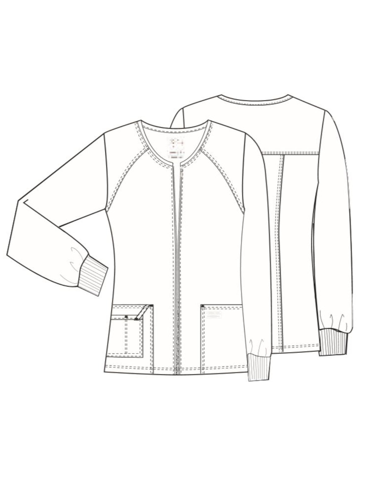 Women's 3-Pocket Zip Front Jacket - 4315 - White