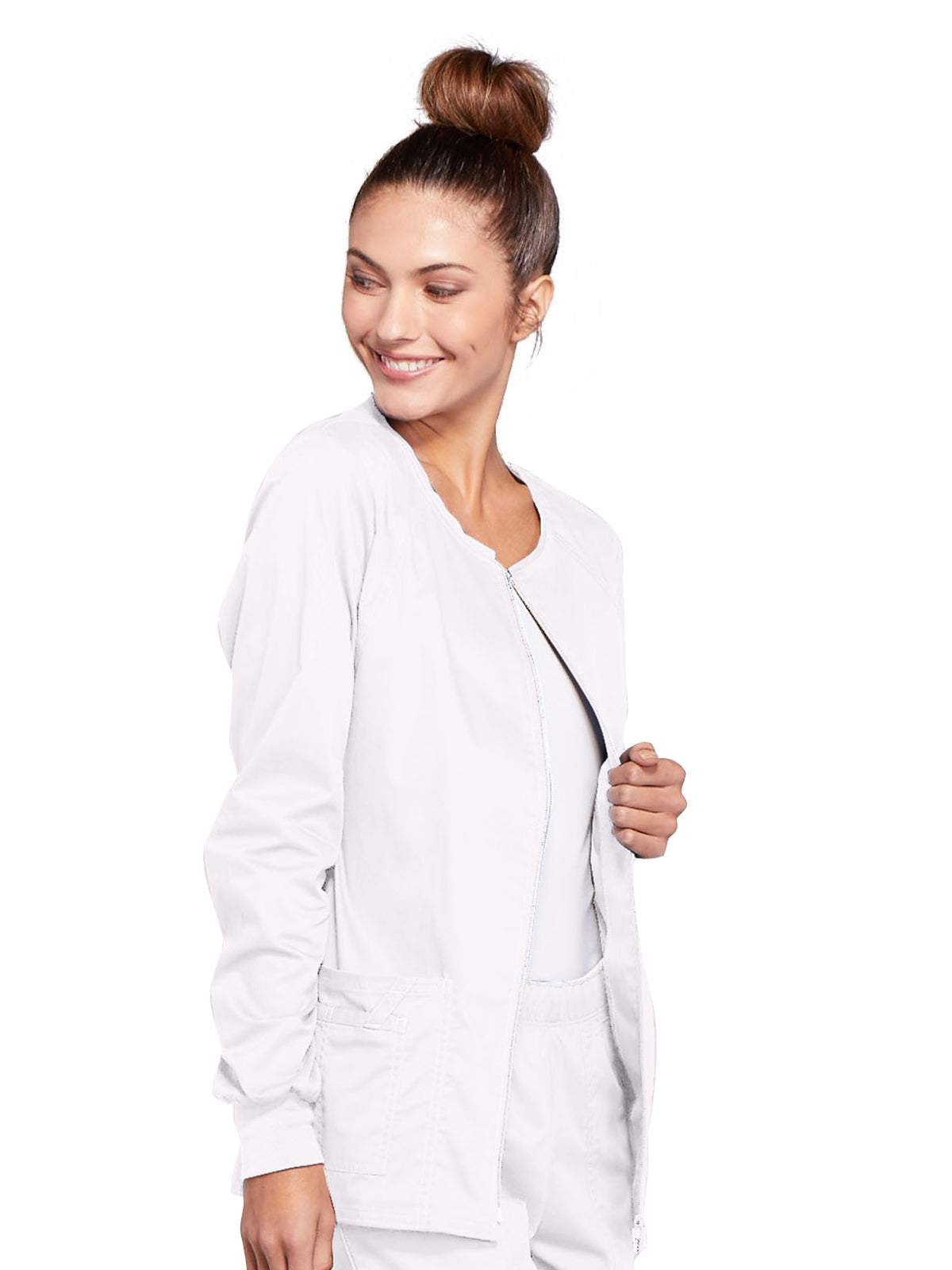 Women's 3-Pocket Zip Front Jacket - 4315 - White