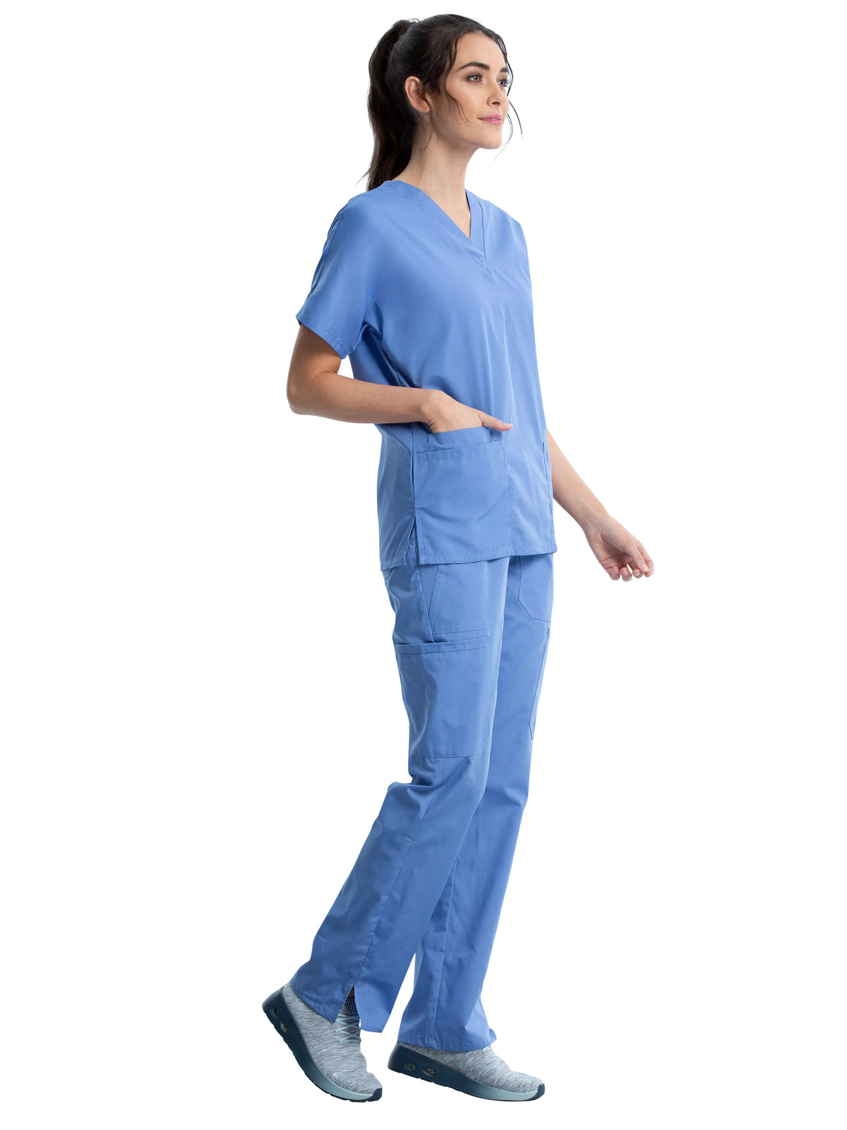 Women's 2-Pocket V-Neck Top - 4700 - Ciel